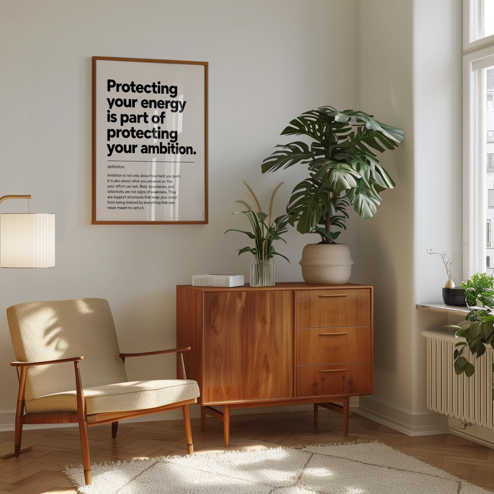 Protecting Your Energy Typography Print: Motivational Wall Art - interior