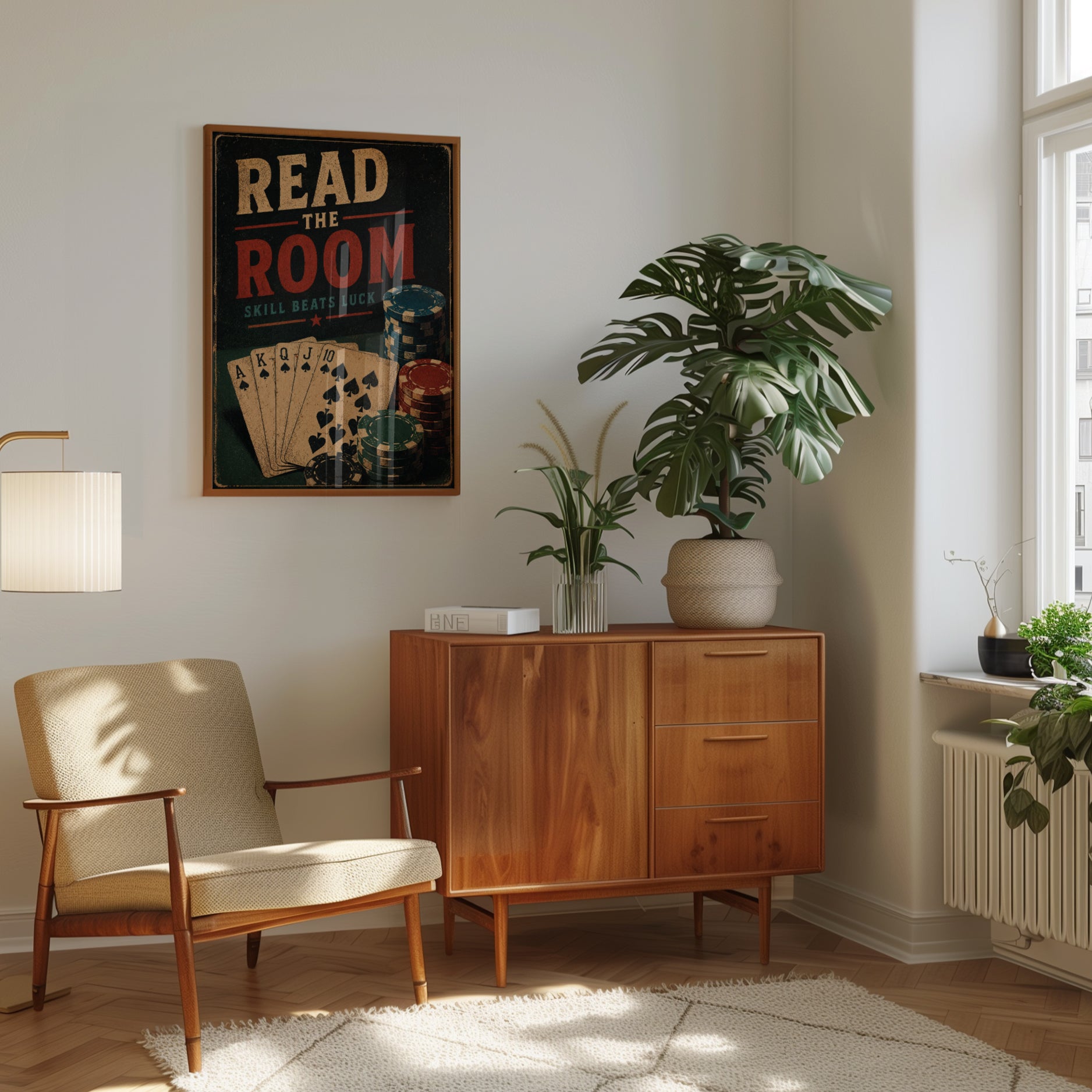 Vintage Poker Room Print - interior