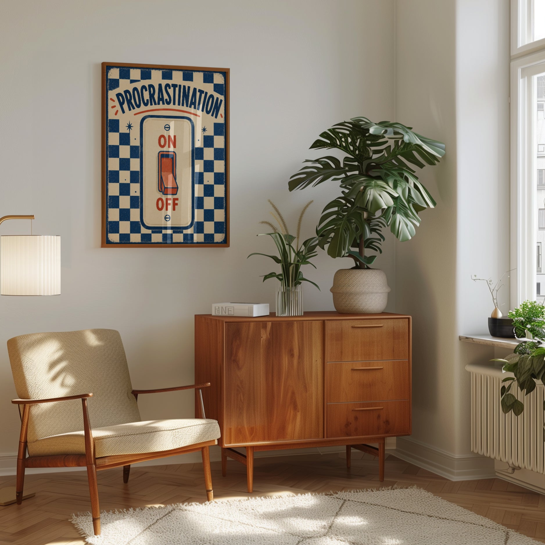 Funny Office Wall Art – Procrastination Print - interior
