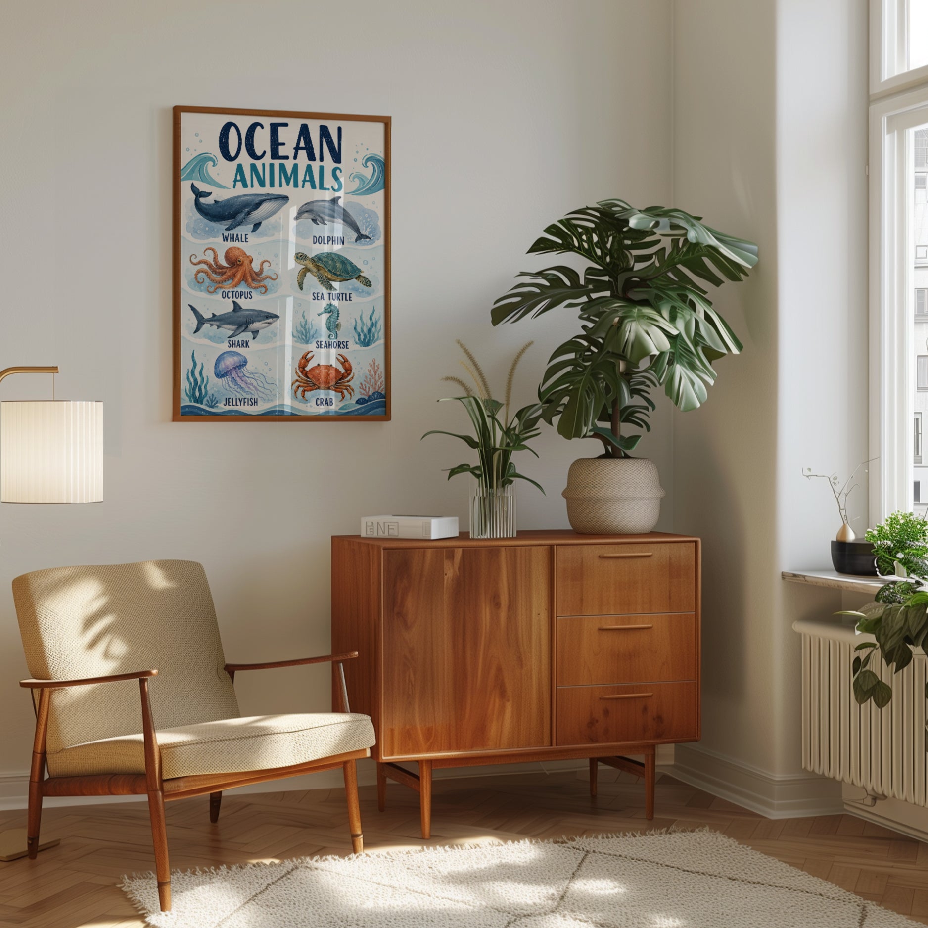 Ocean Animals Poster - interior