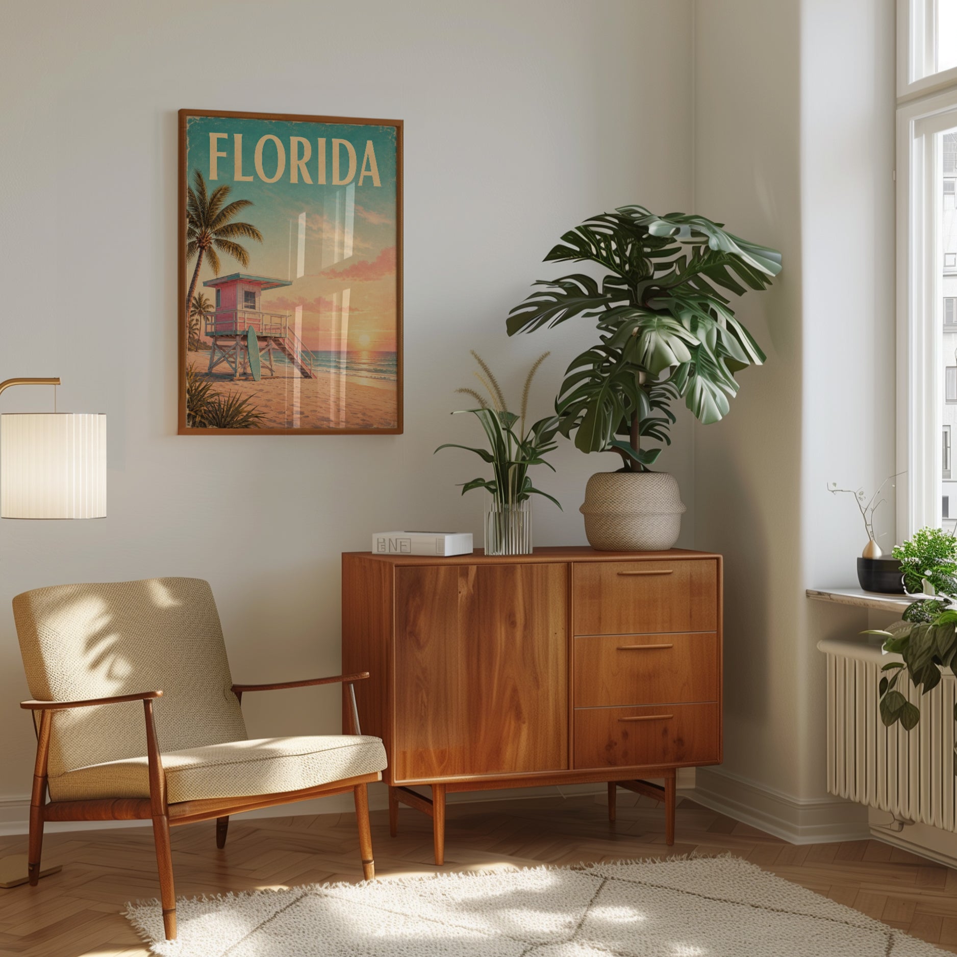 Florida Travel Poster – Vintage Beach Print - interior