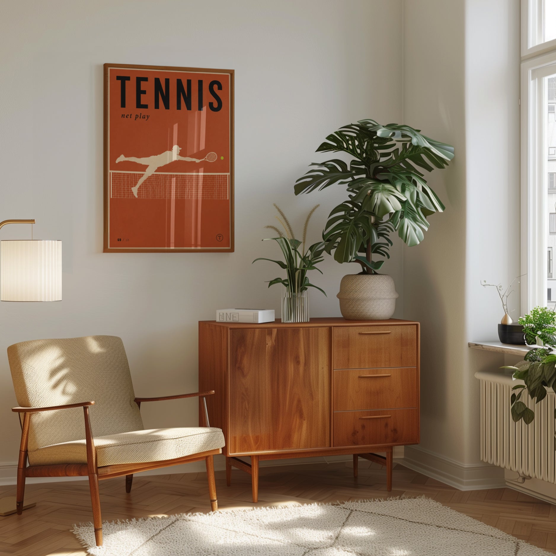 Vintage Tennis Poster Print: Retro Sports Art - interior