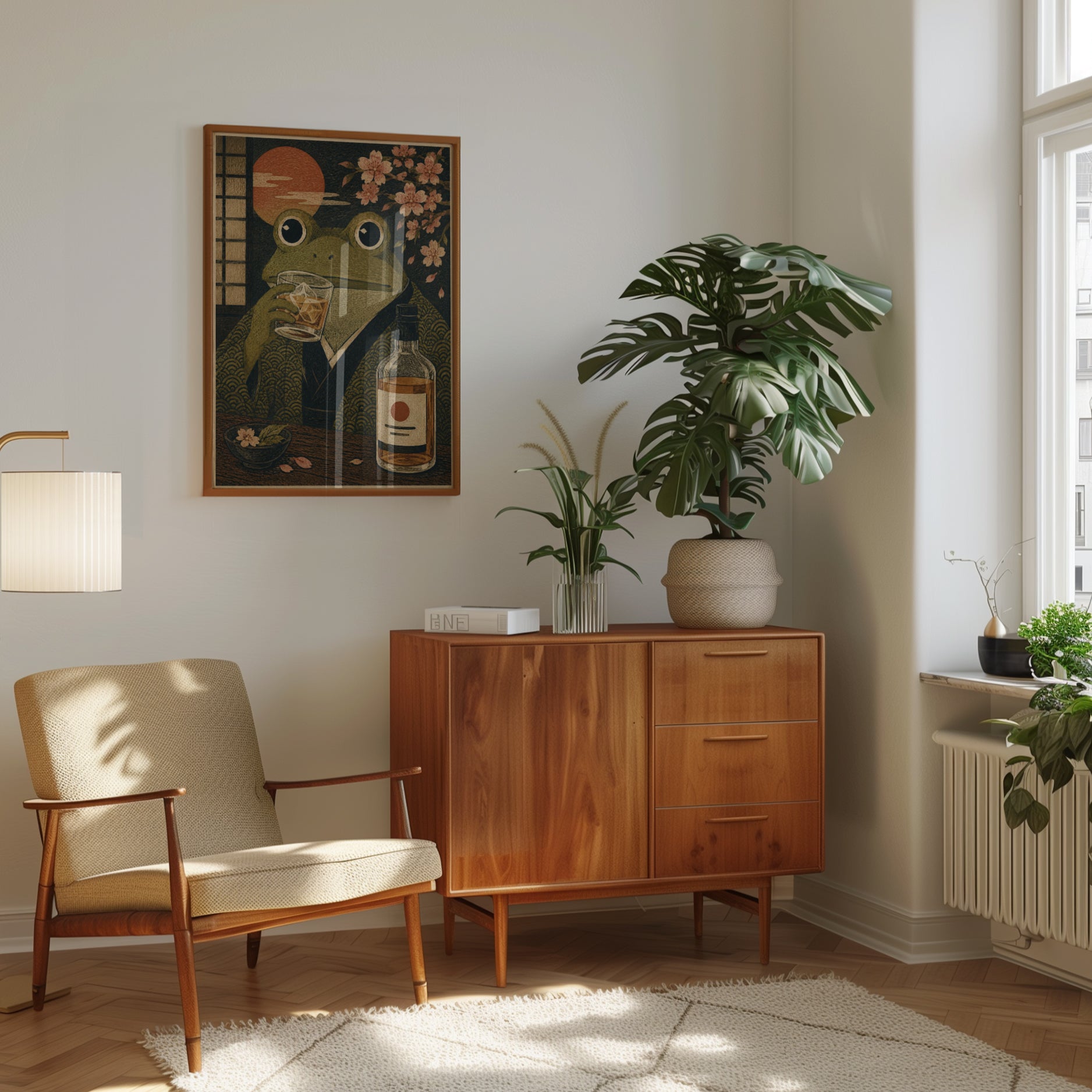 Japanese Frog Wall Art - interior