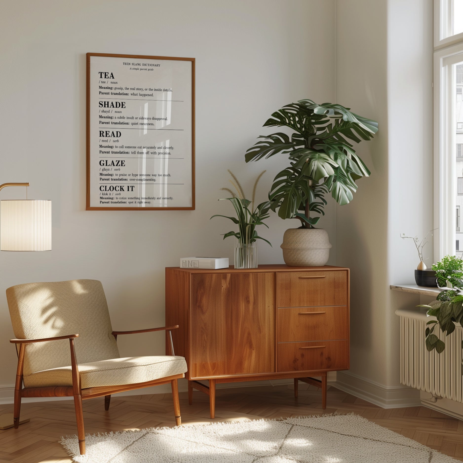Teen Slang Dictionary Wall Art - interior