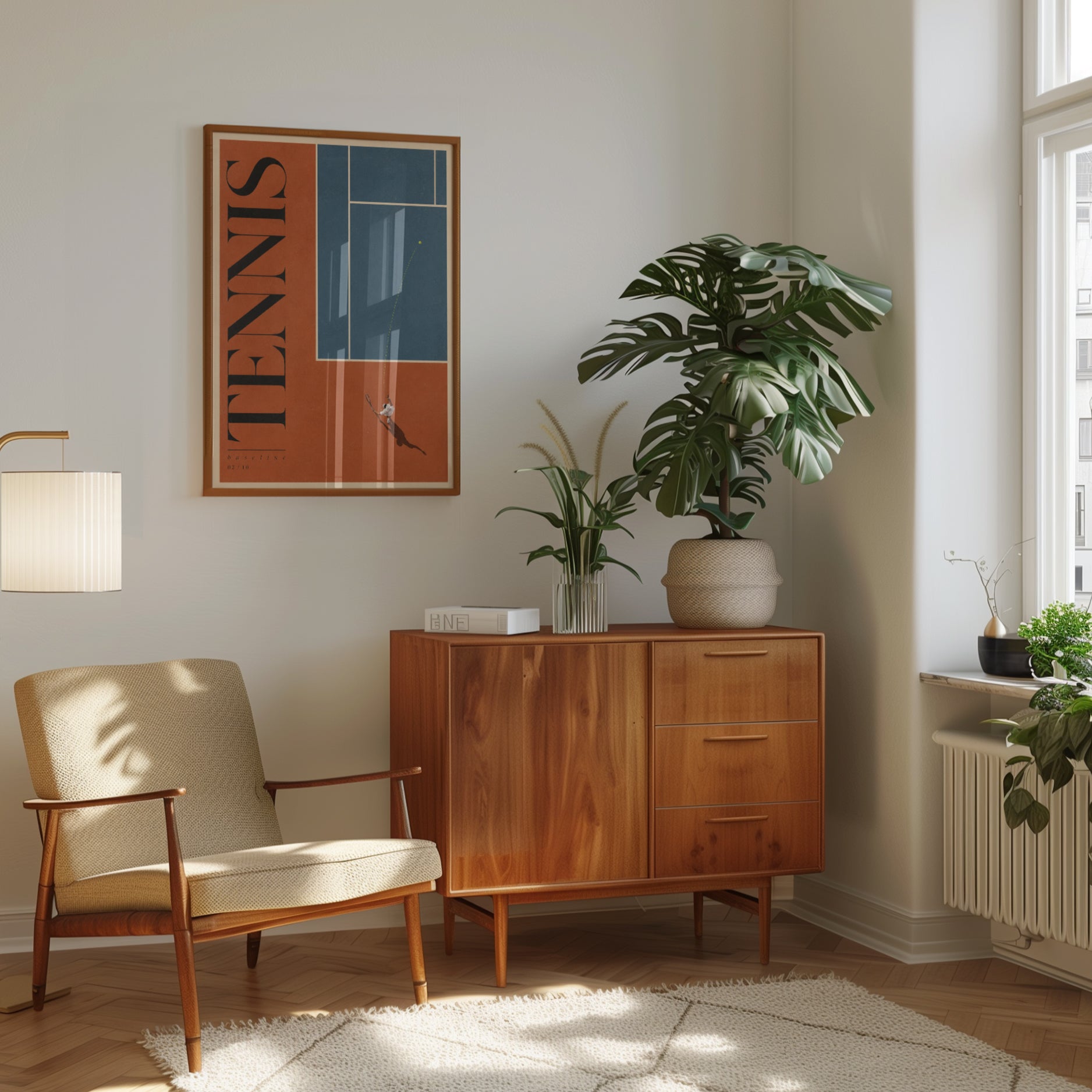Tennis Wall Art Print: Mid-Century Modern Style - interior