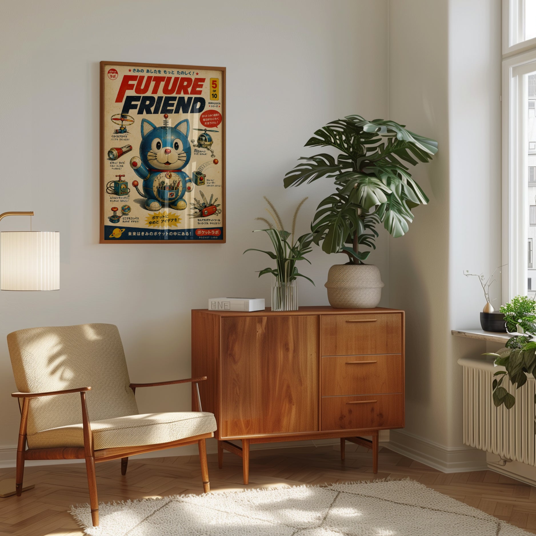 Retro Robot Wall Art - interior