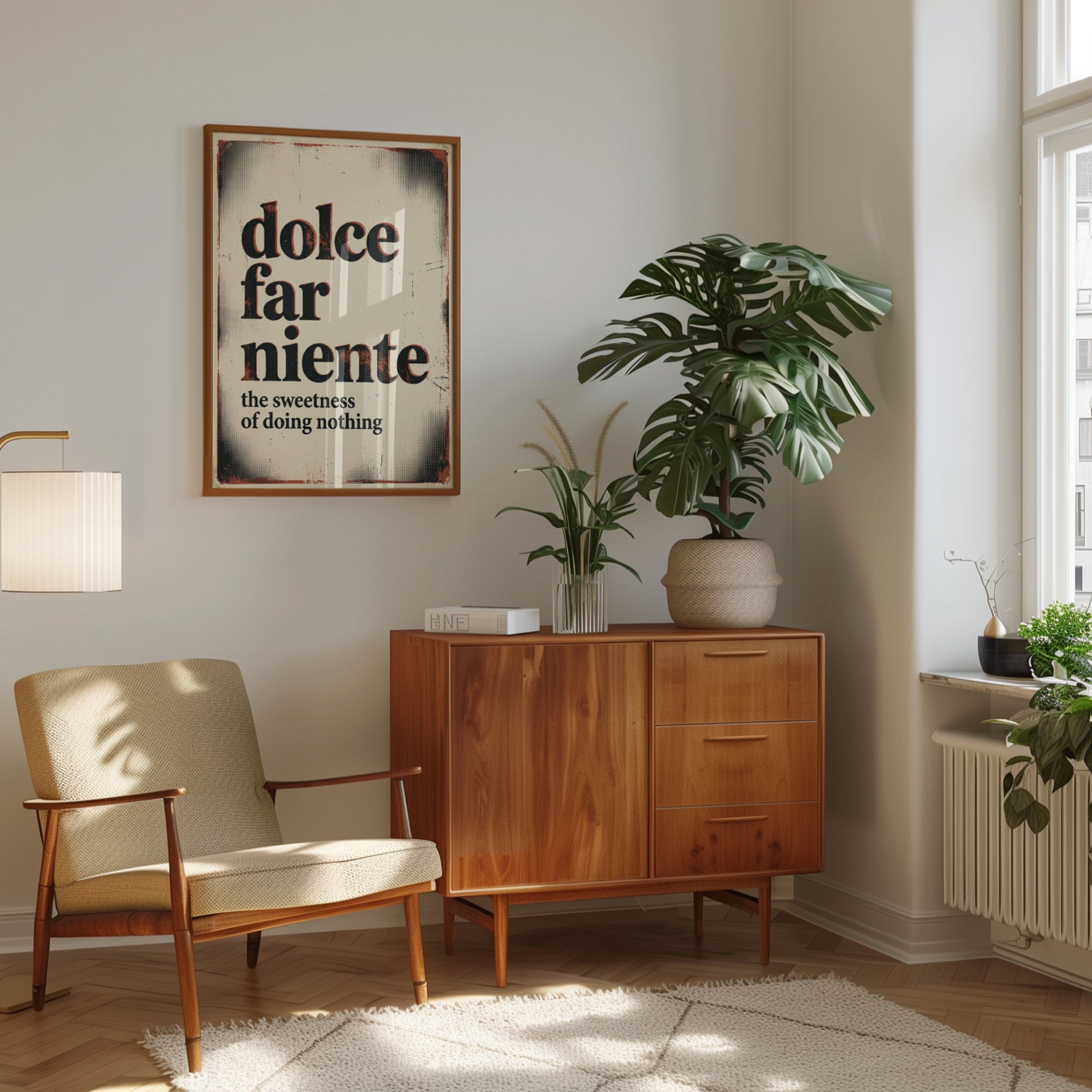 Dolce Far Niente Print — Vintage Italian Quote Art - interior