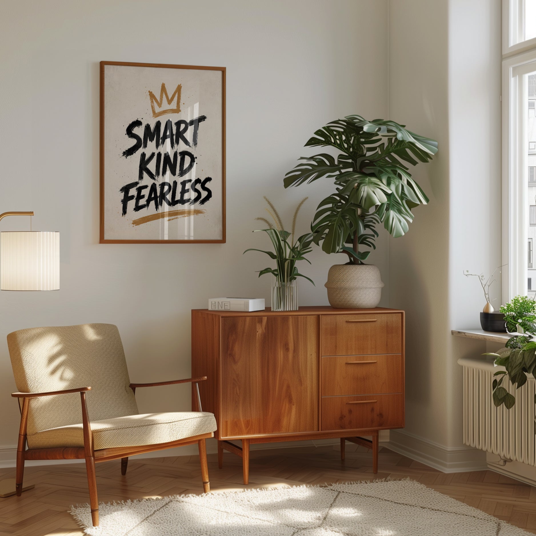 Motivational Wall Art – Smart Kind Fearless Print - interior