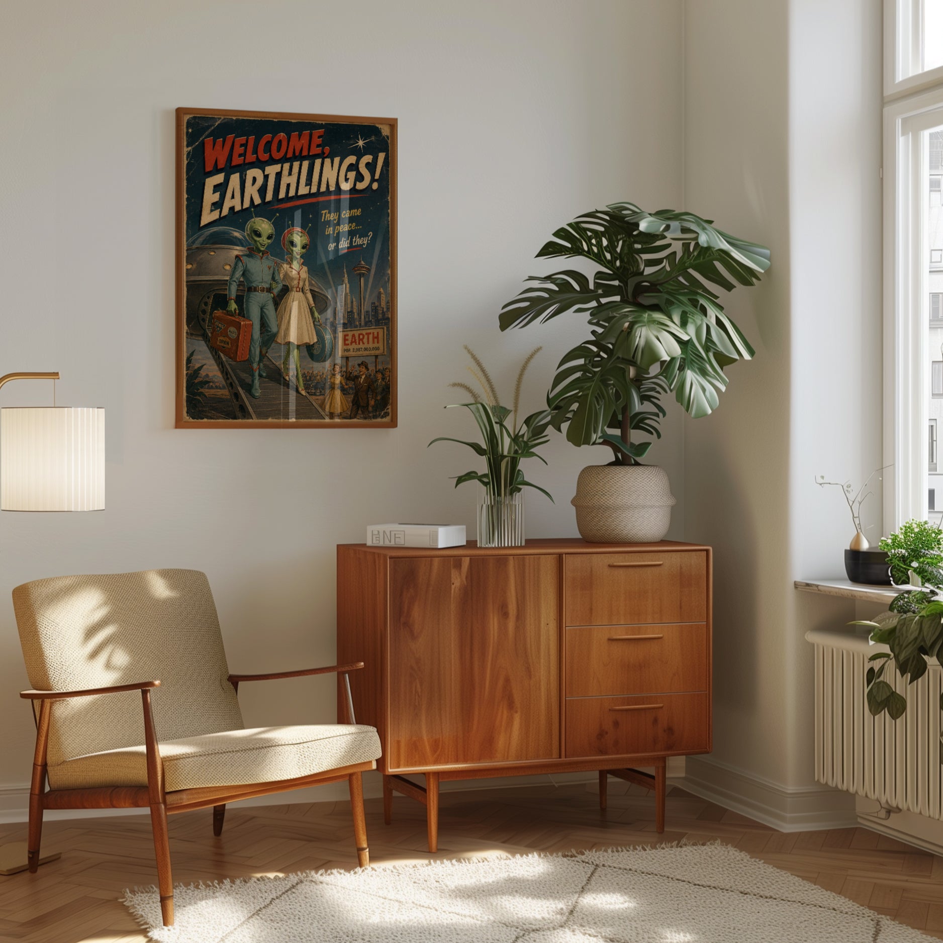 Retro Alien Poster – Vintage Sci Fi Wall Art - interior