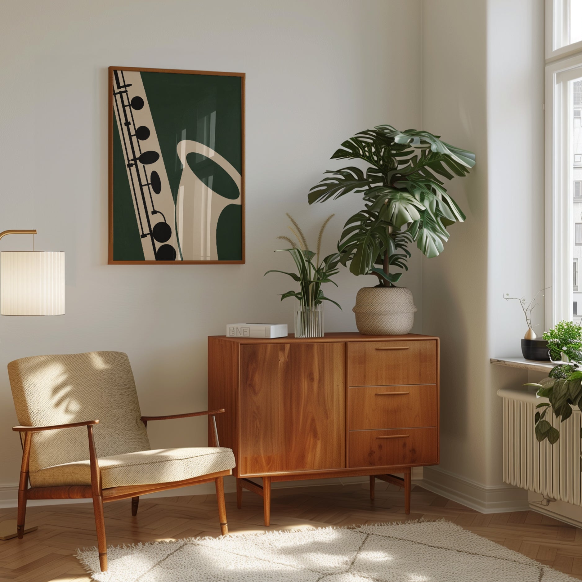 Saxophone Wall Art – Abstract Music Print - interior