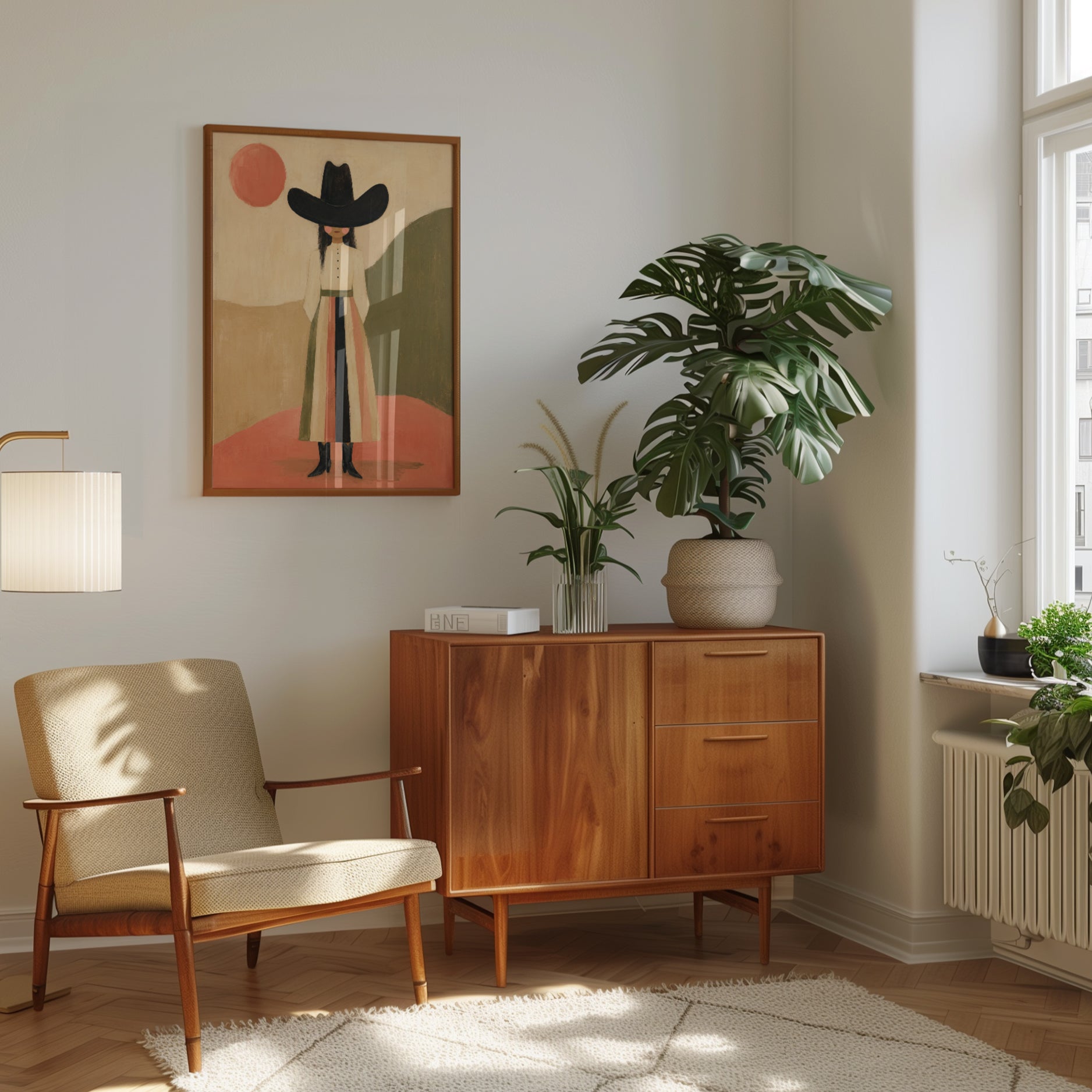 Cowgirl Folk Art Print - interior