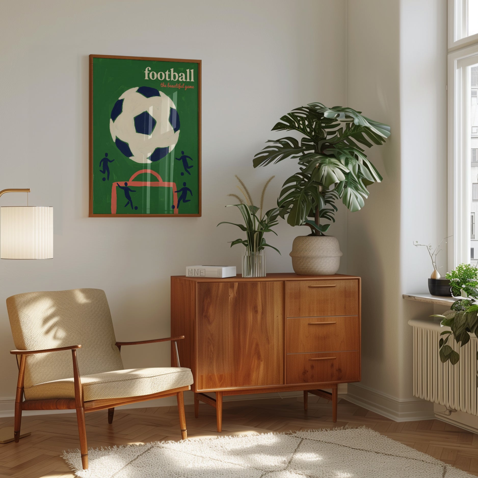 Retro Soccer Poster Print - interior