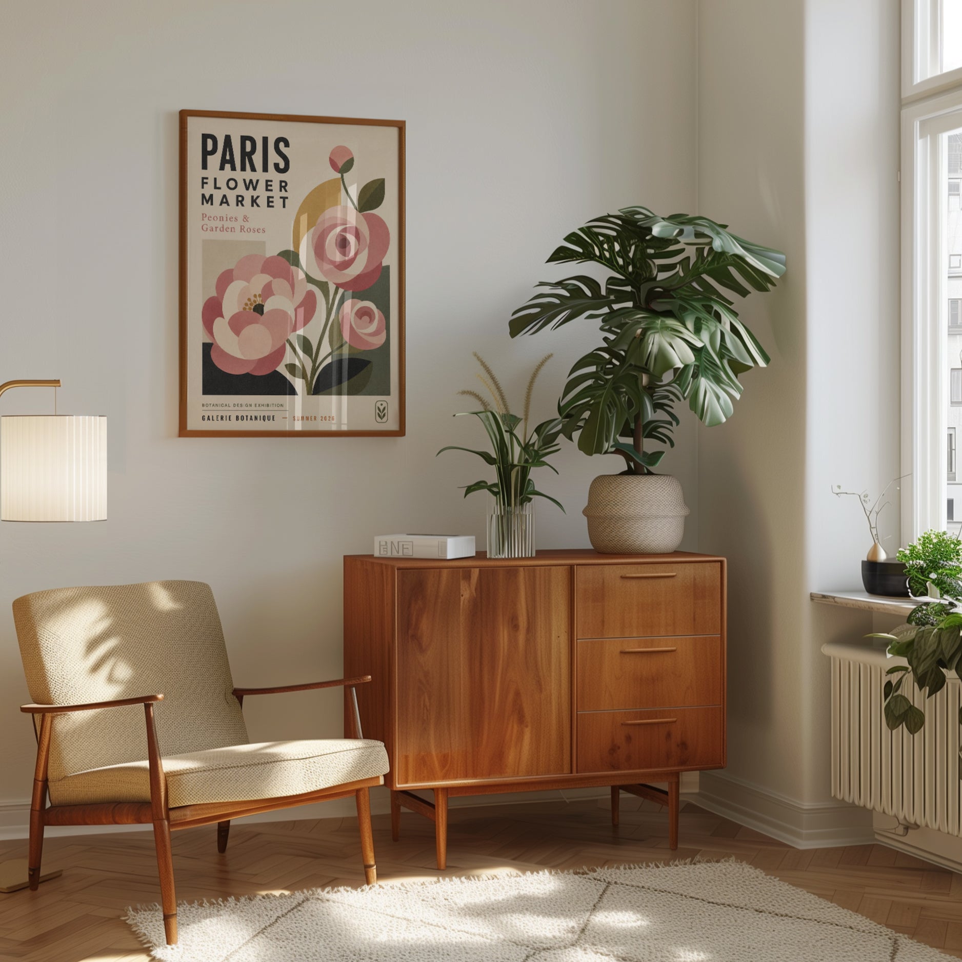Paris Flower Market Print — Vintage Botanical Poster - interior