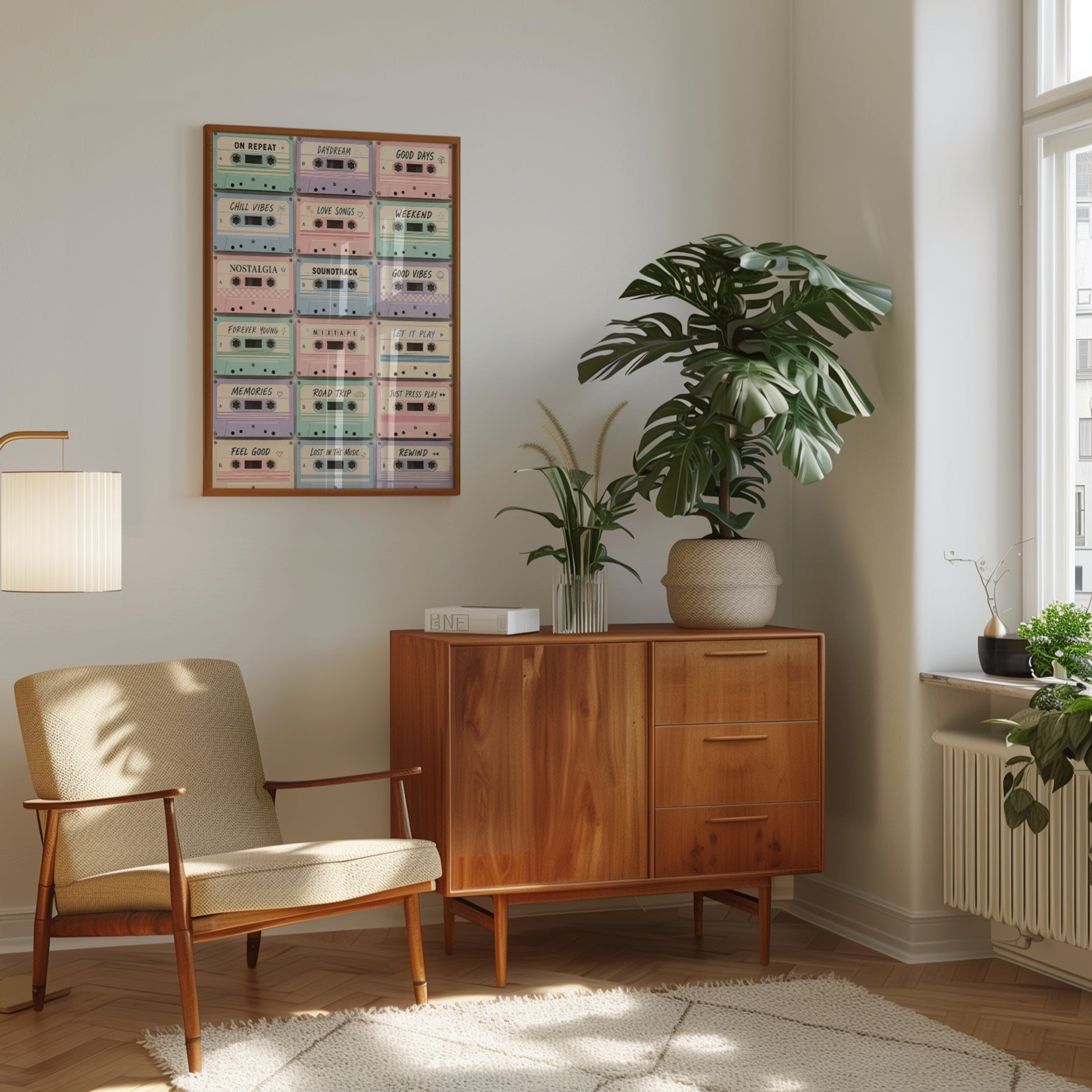 Cassette Tape Art Print: Retro Music Playlist - interior