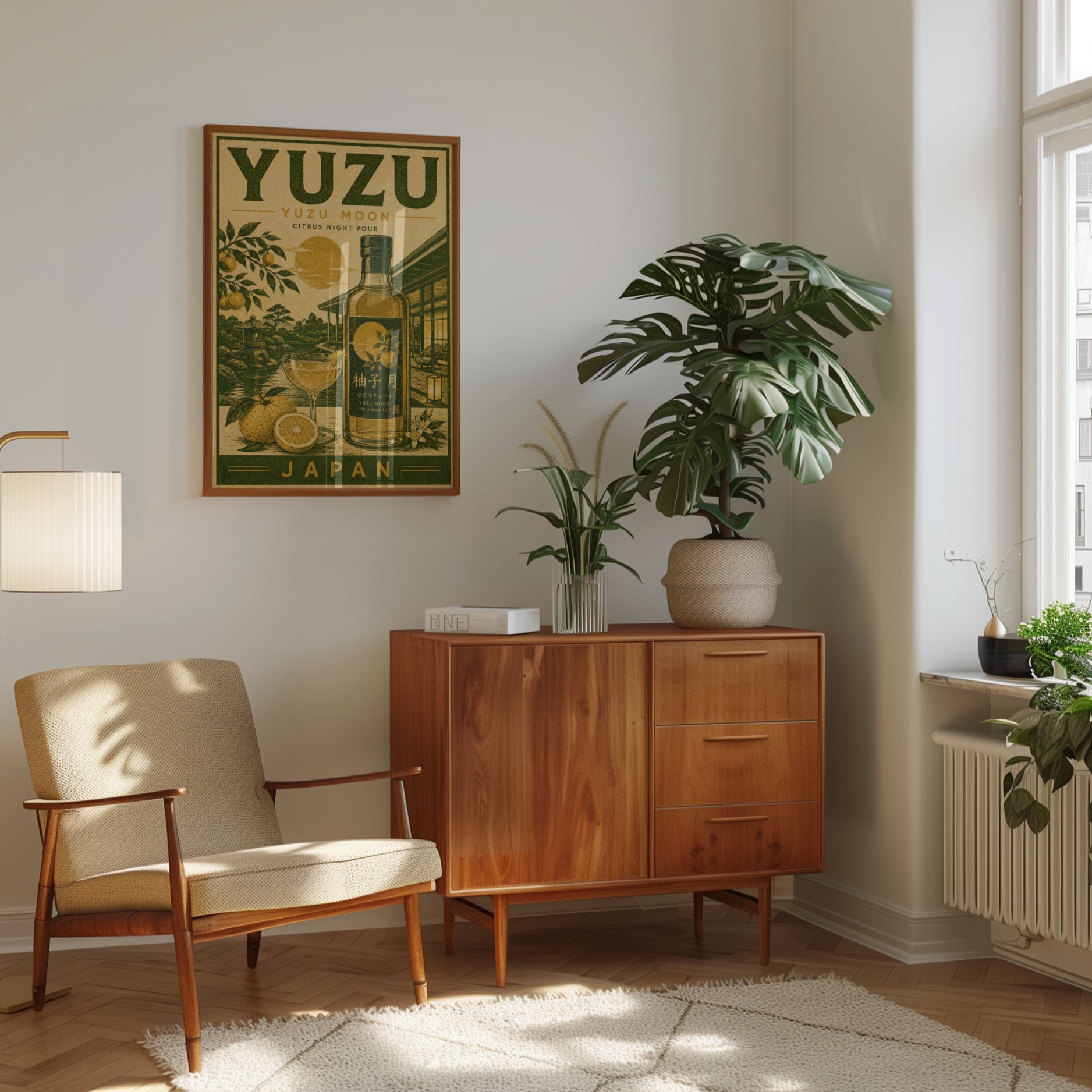 Yuzu Citrus Print: Vintage Japanese Poster (Kitchen or Bar Wall Art) - interior