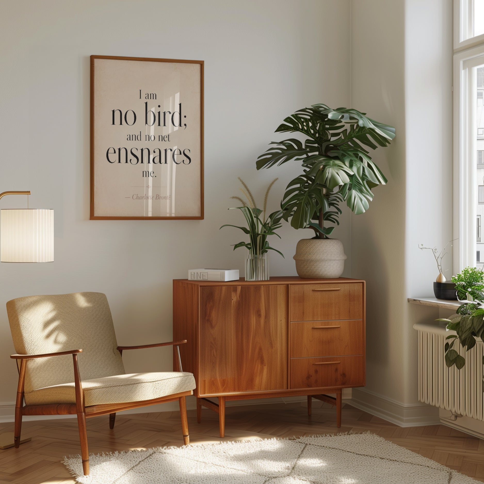 Literary Quote Print – Charlotte Bronte Wall Art - interior