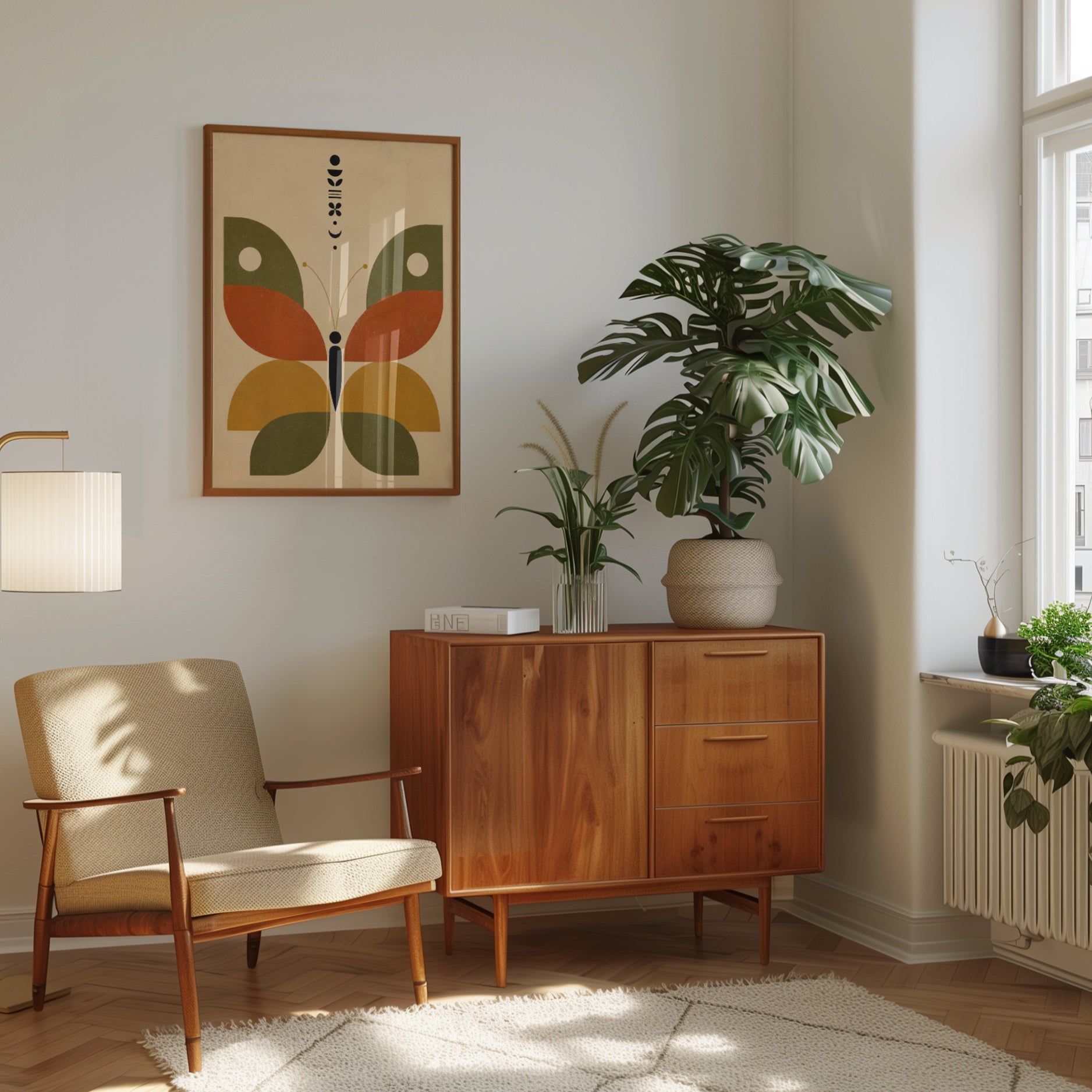 Mid Century Butterfly Print - interior