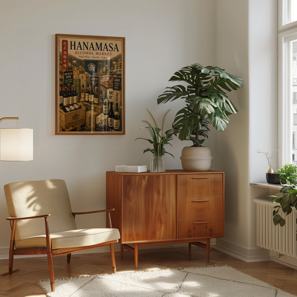 Hanamasa Alcohol Market Wall Art: Vintage Japanese Storefront - interior