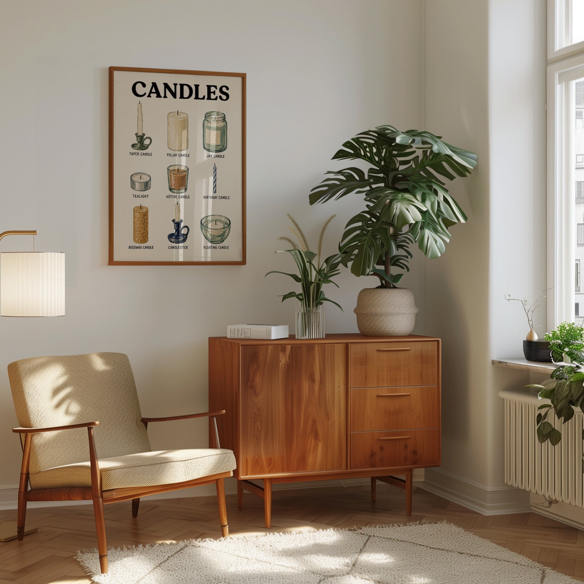 Candle Types Poster – Educational Wall Art - interior