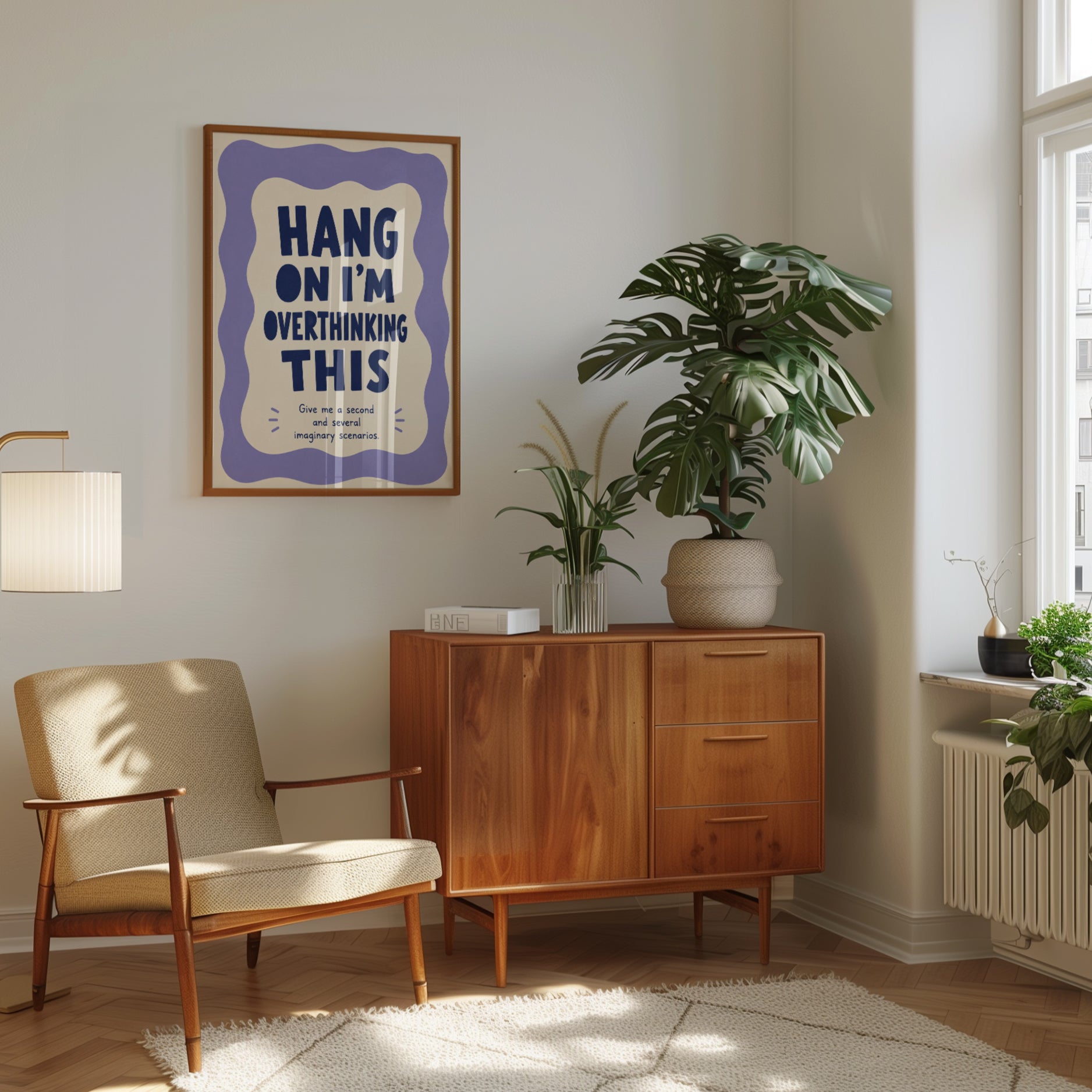 Overthinking Wall Art Print: Humorous Typography - interior