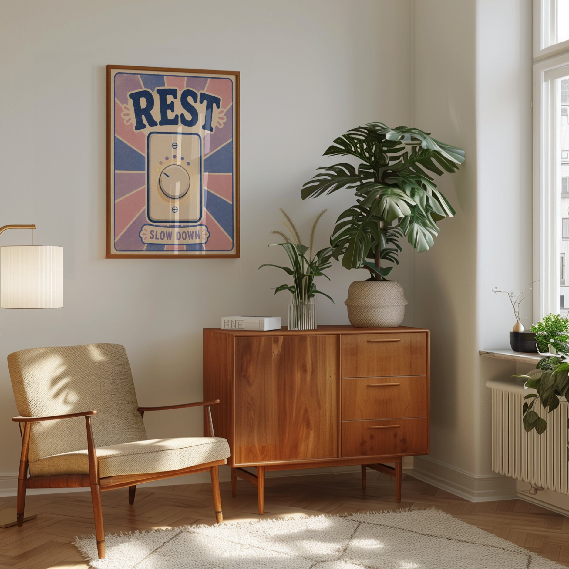 Rest Wall Art – Slow Down Reminder Print - interior
