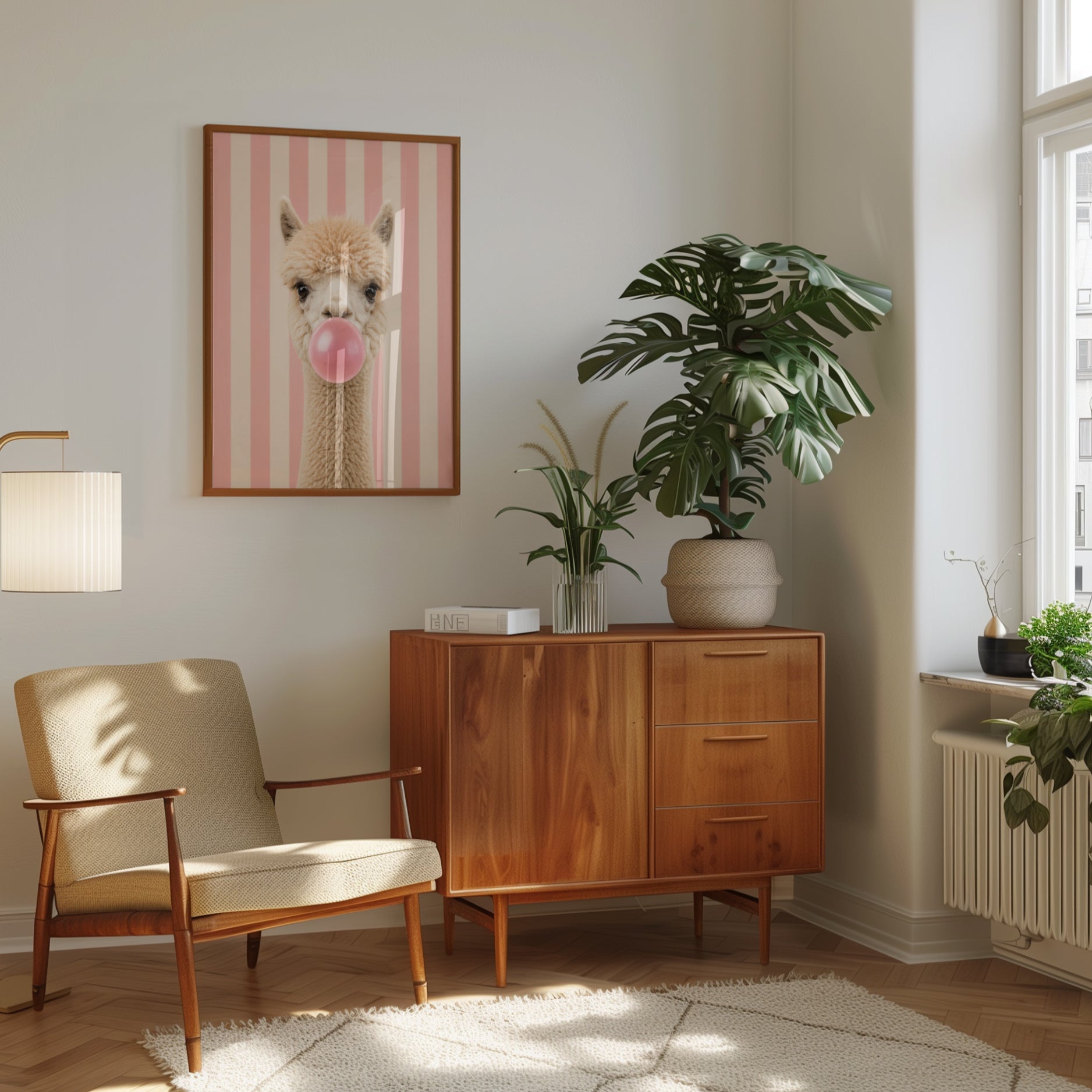 Alpaca Nursery Wall Art – Baby Animal Print - interior