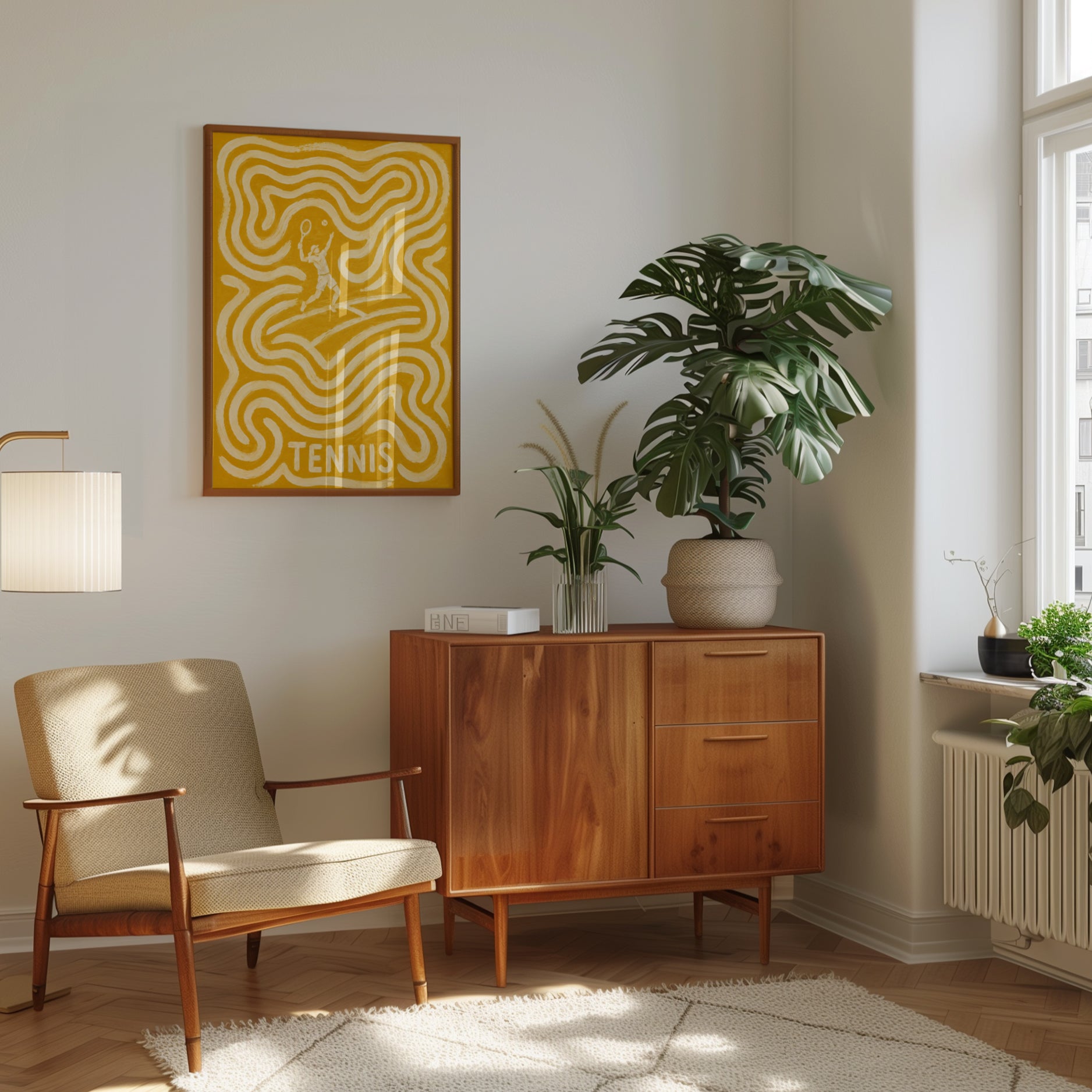 Tennis Wall Art – Retro Sports Poster - interior