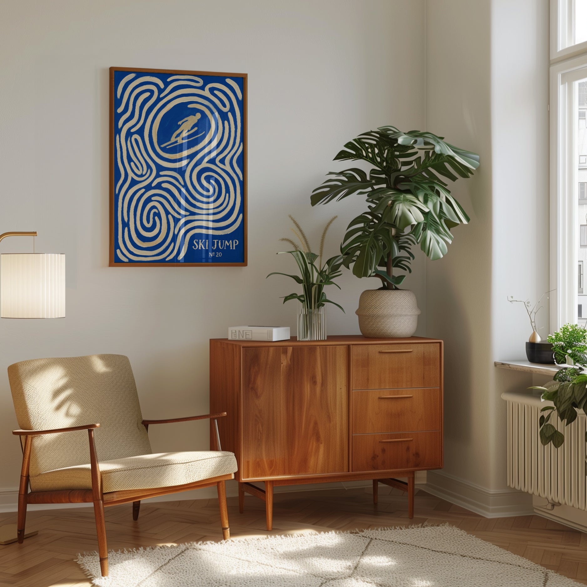 Vintage Ski Jump Art Print - interior