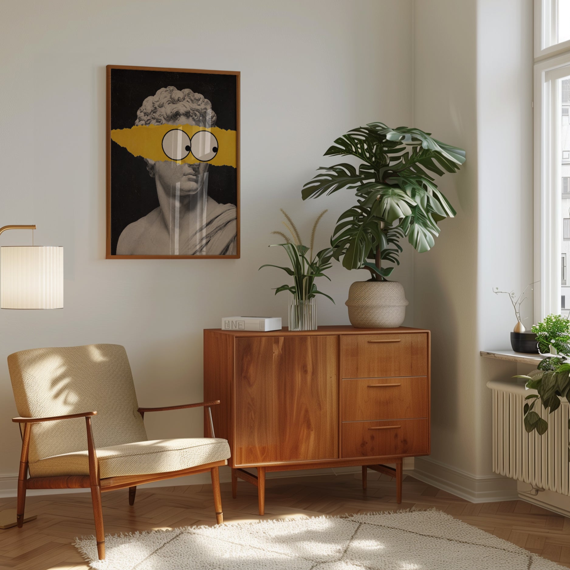 Funny Portrait Wall Art – Greek Statue Print - interior