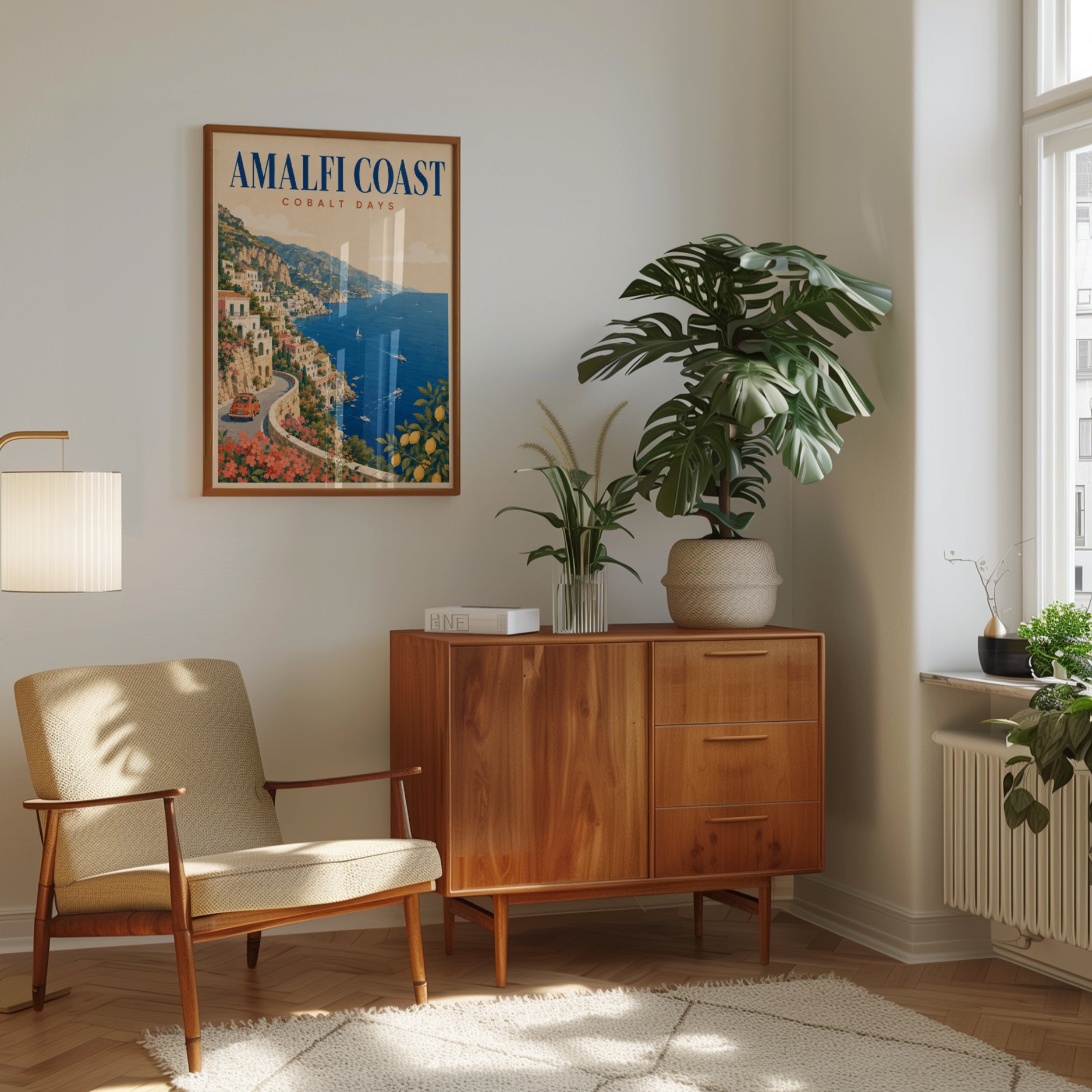 Italy Travel Poster – Amalfi Coast Art - interior