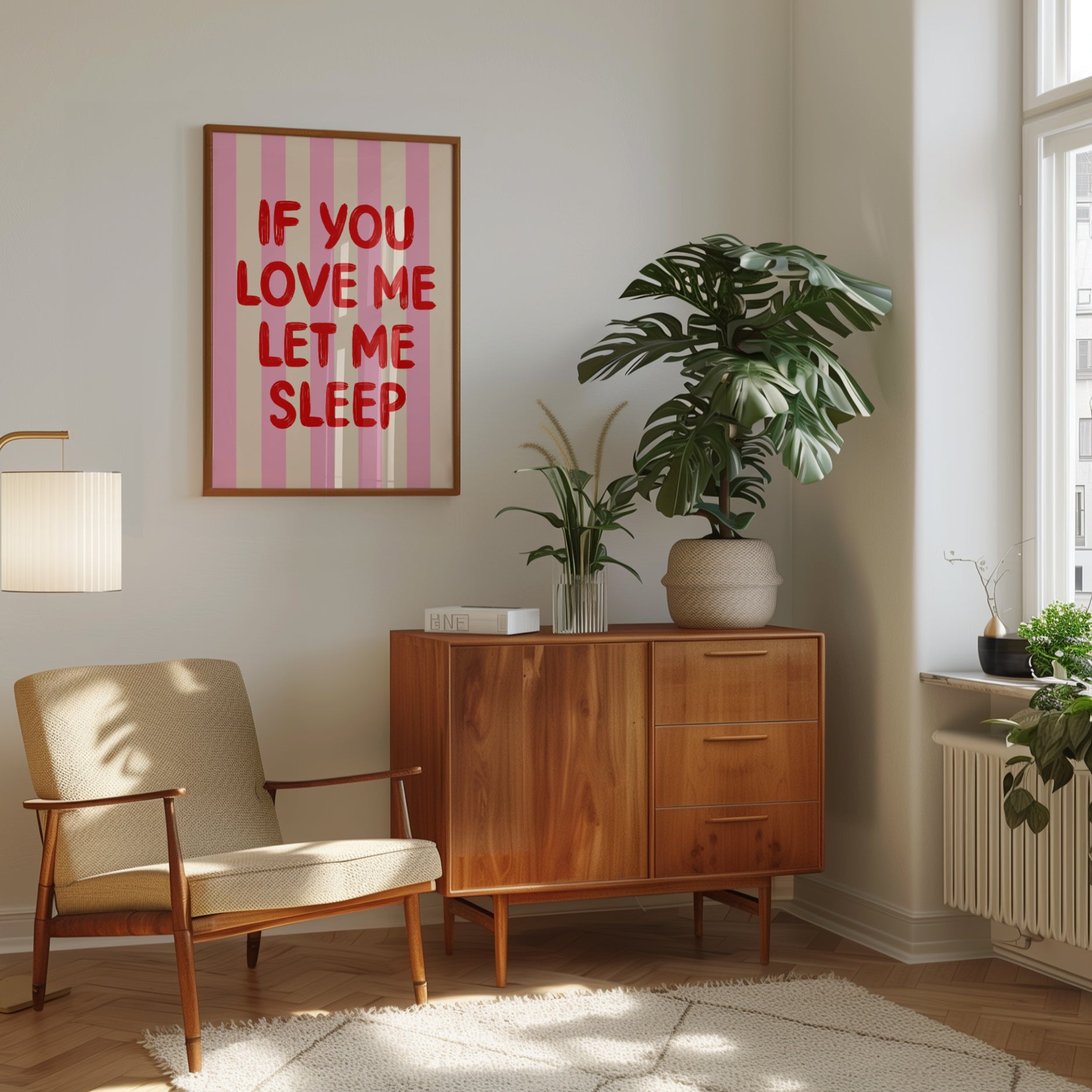 Typography Wall Art: Funny Sleep Quote - interior
