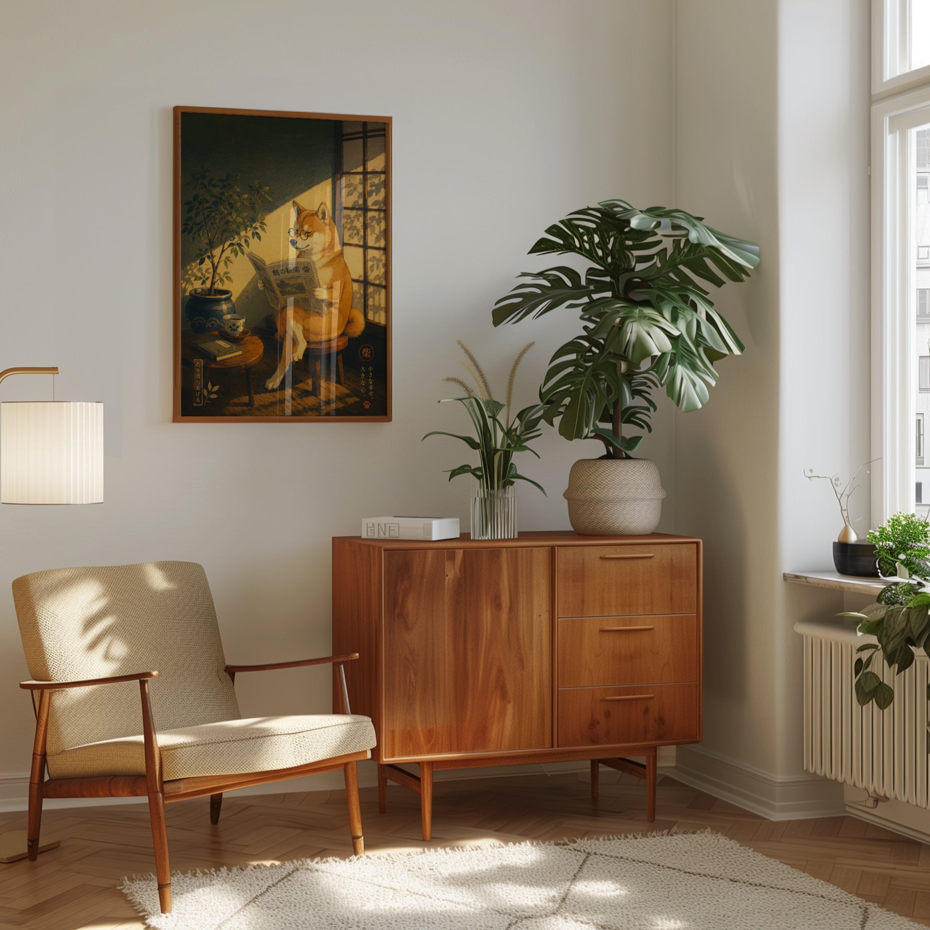 Shiba Inu Wall Art – Japanese Dog Print - interior