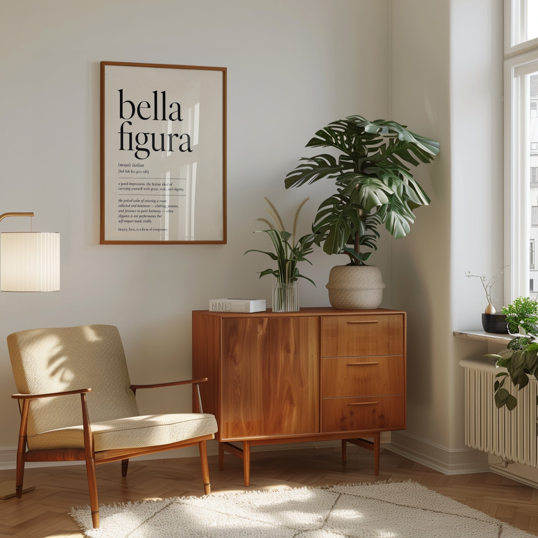 Bella Figura Typography Print – Italian Quote - interior