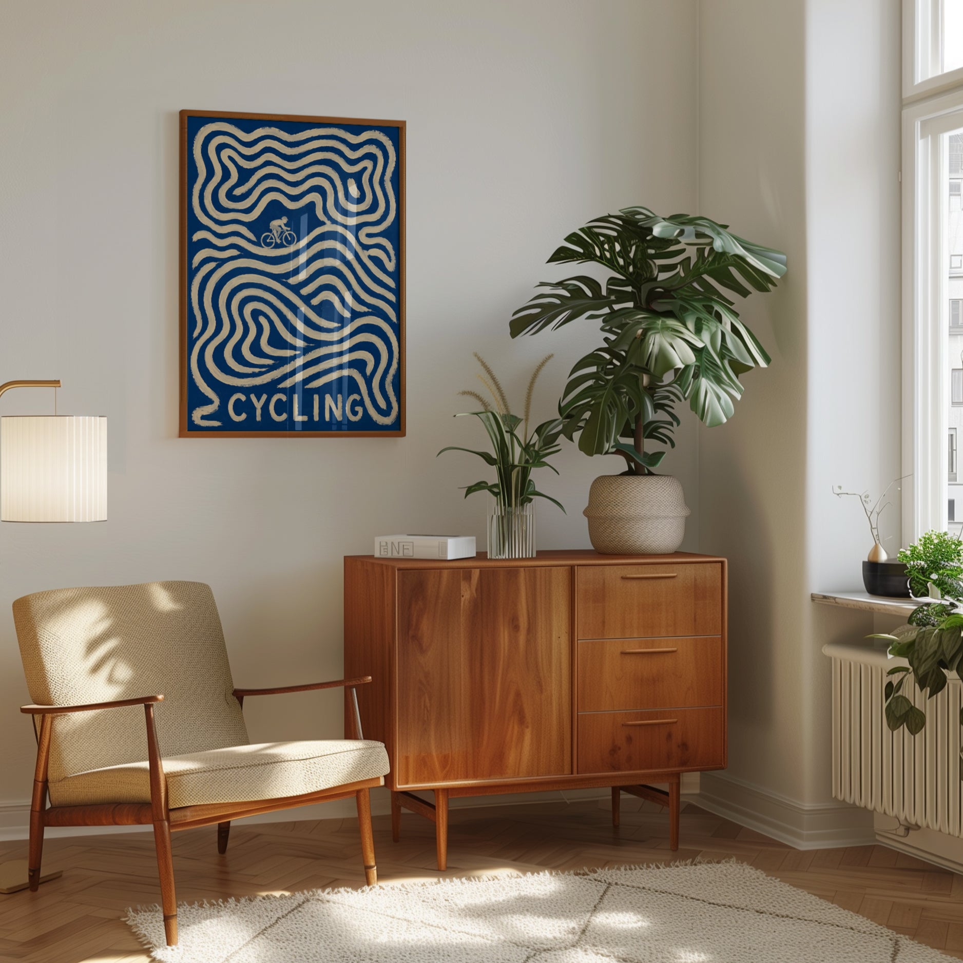 Cycling Poster – Retro Bike Wall Art - interior