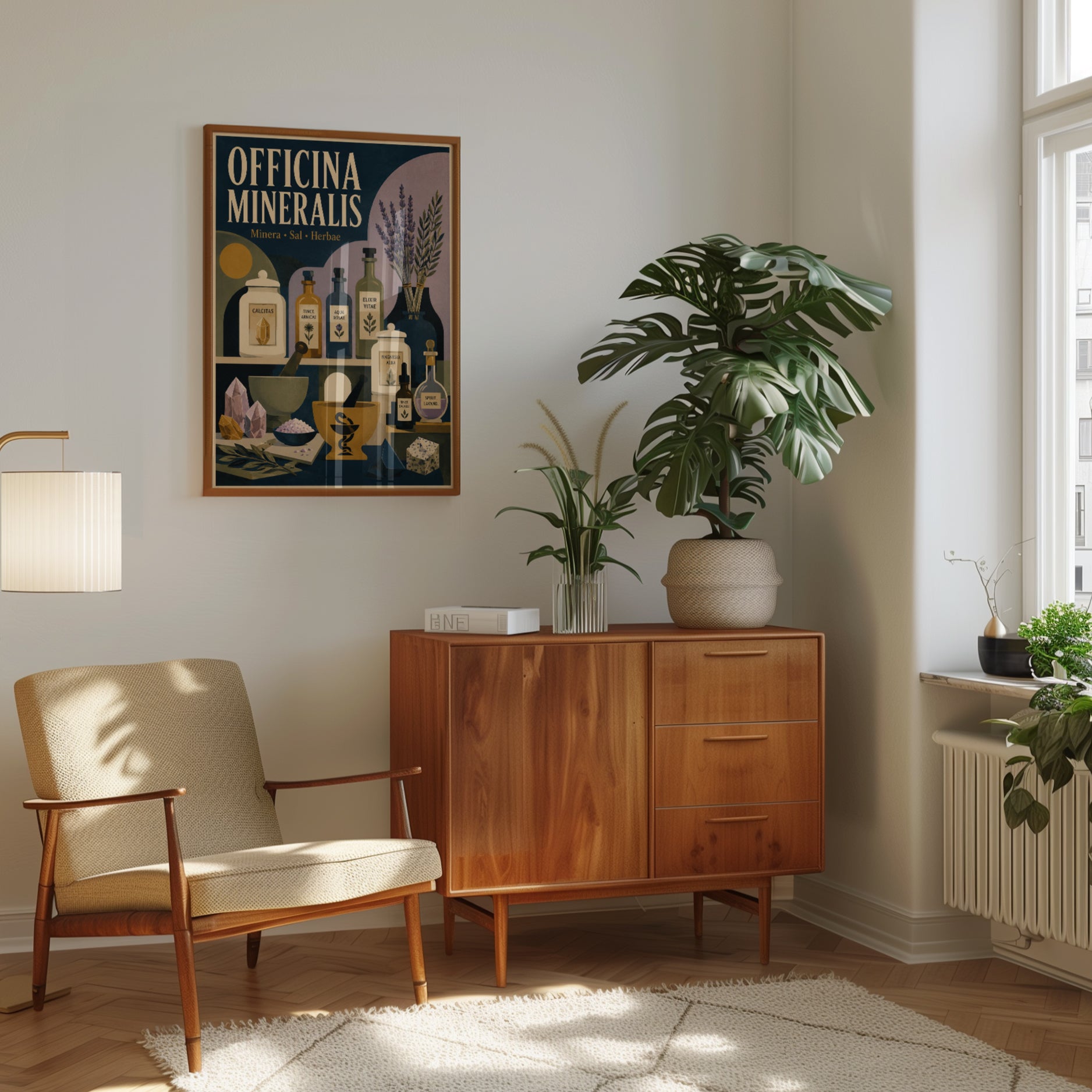 Apothecary Botanical Print: Vintage Mineral Art - interior