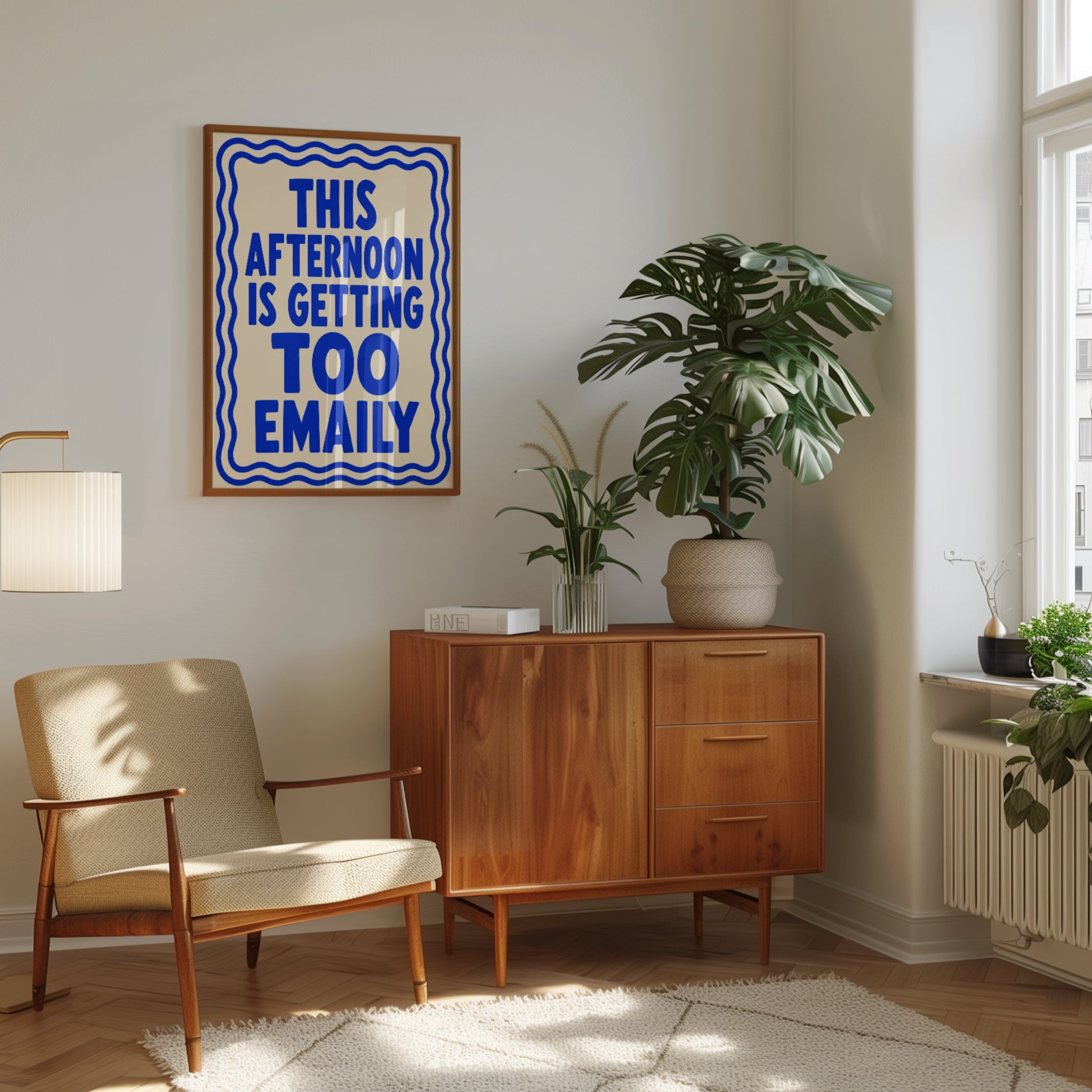 This Afternoon Is Getting Too Emaily: Humorous Typography Print - interior