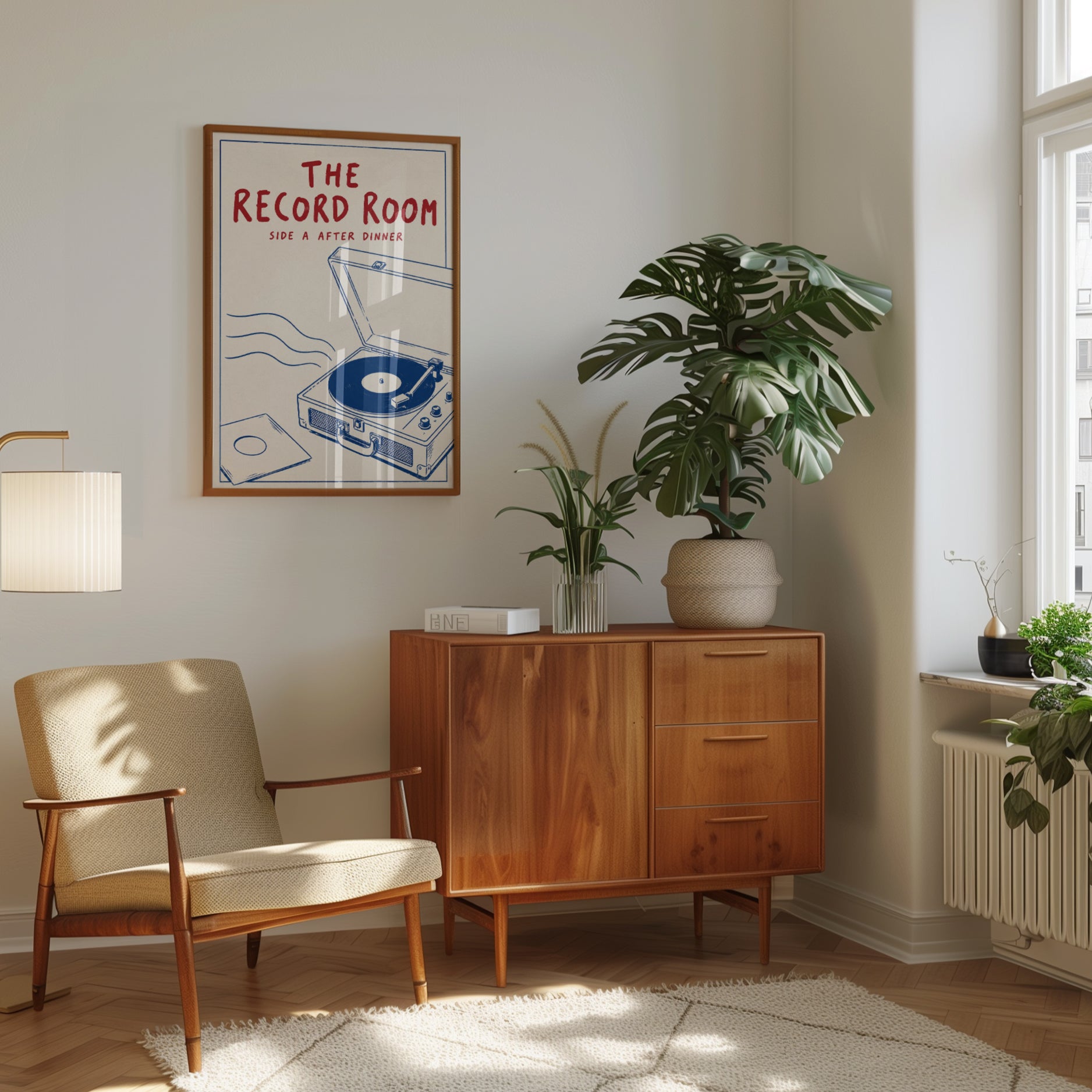 Record Player Wall Art – Vinyl Turntable Print - interior