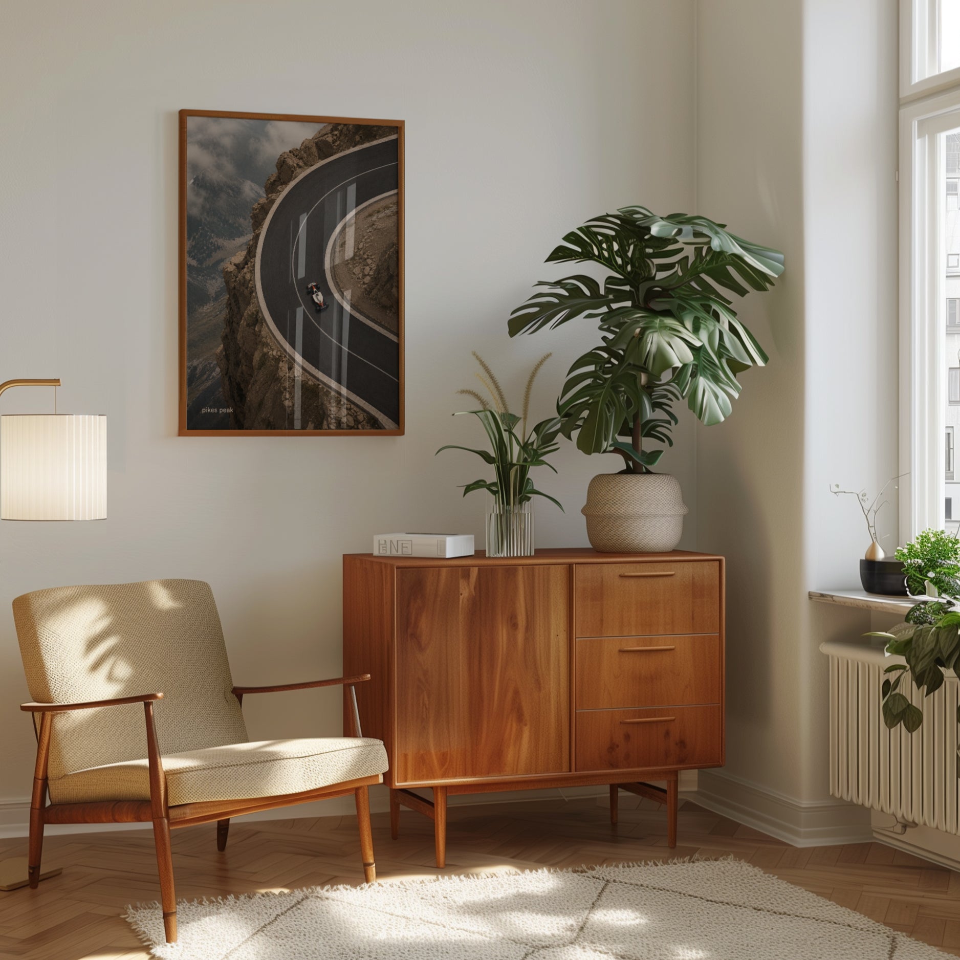 Mountain Road Wall Art – Aerial Road Print - interior