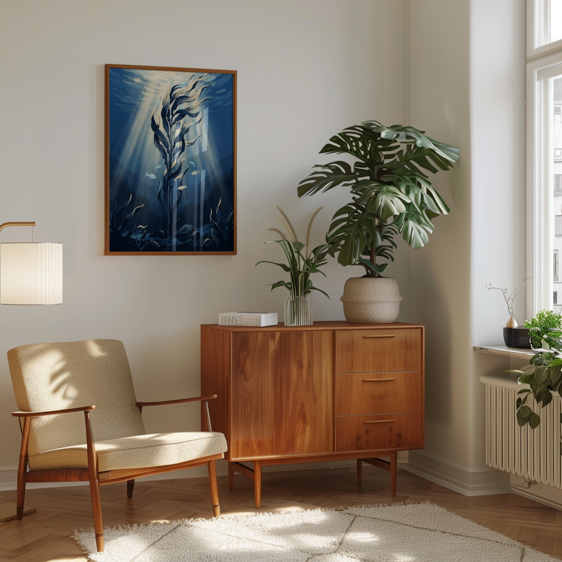 Underwater Kelp Forest Print — Ocean Depth Illustration - interior