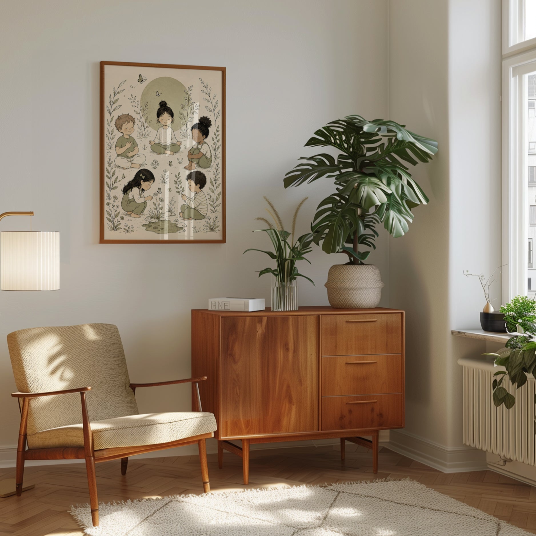Mindful Kids Wall Art – Meditation Nursery Print - interior