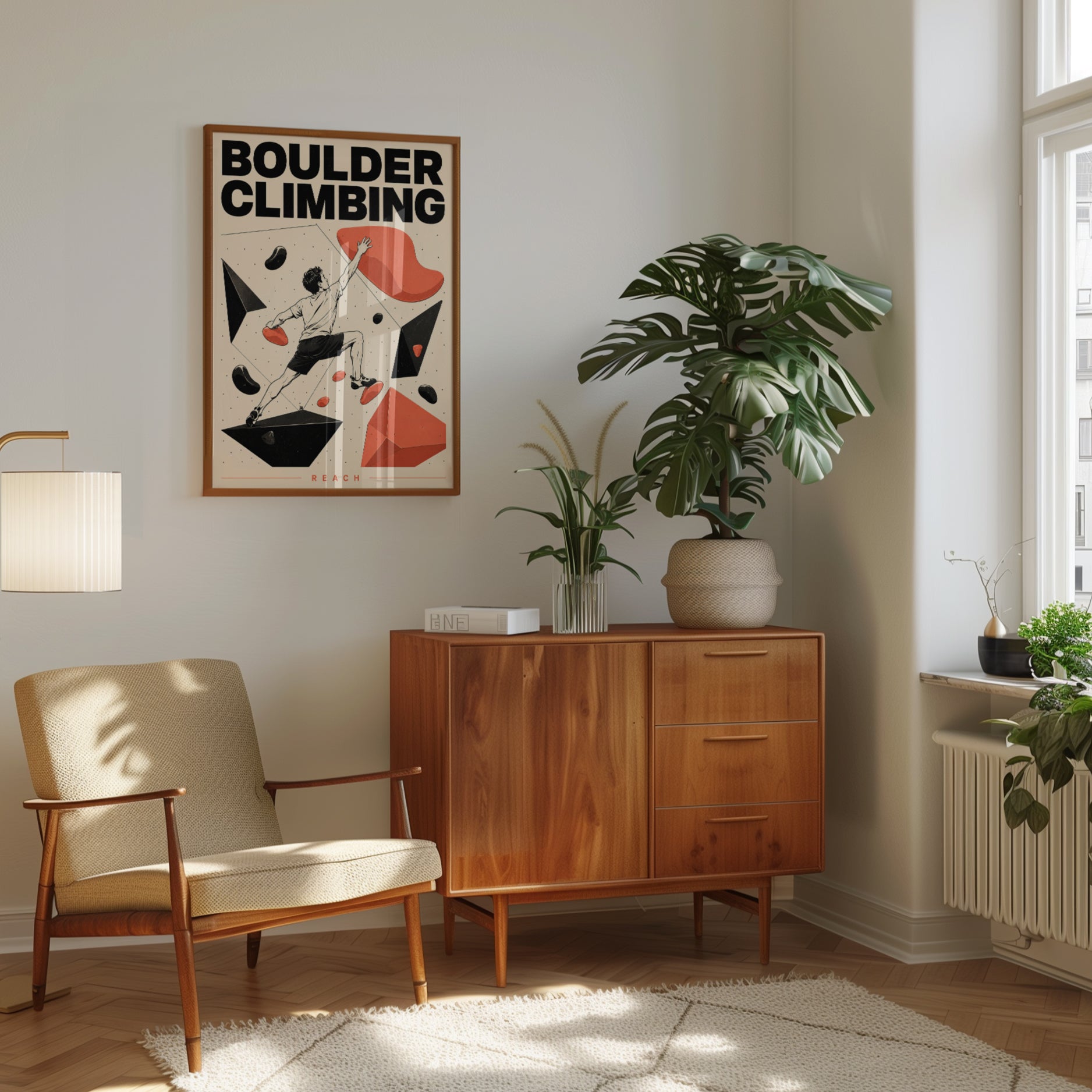 Boulder Climbing Poster – Rock Climbing Wall Art - interior