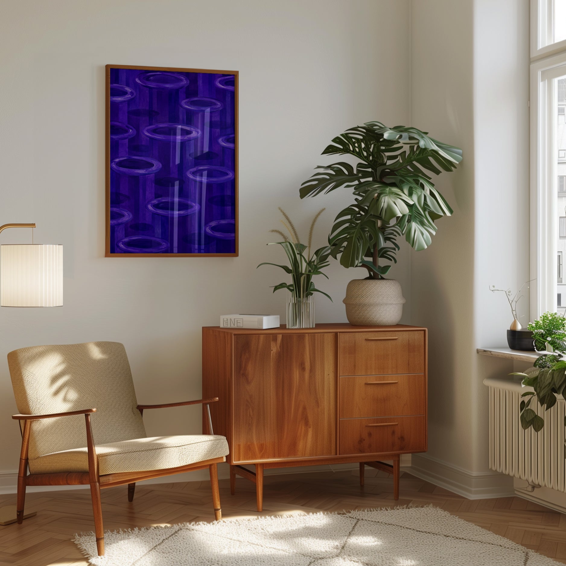 Purple Abstract Wall Art - interior