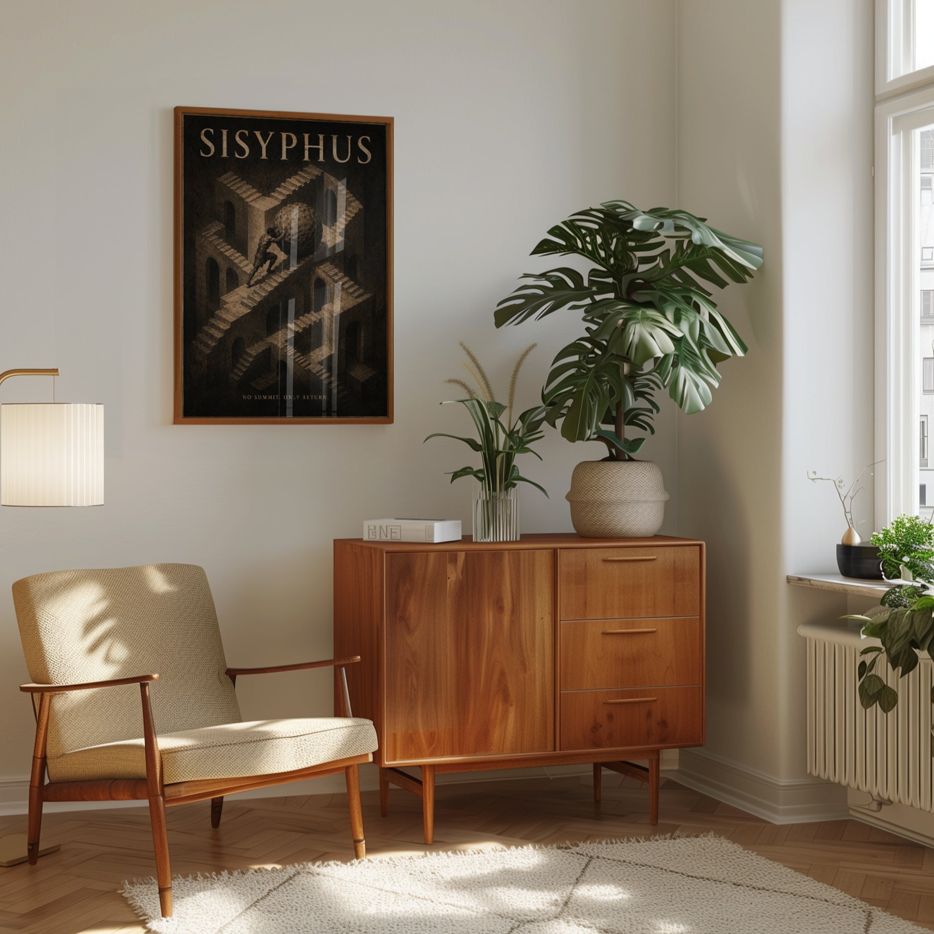 Sisyphus Wall Art – Greek Mythology Poster - interior