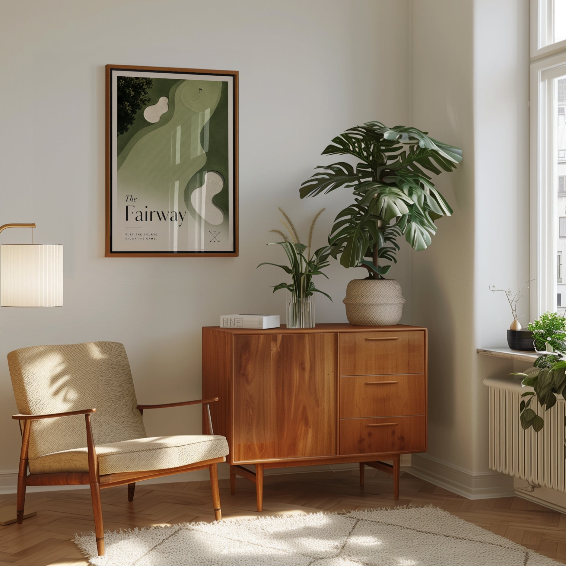 Golf Wall Art Print: Modern Minimalist Fairway - interior