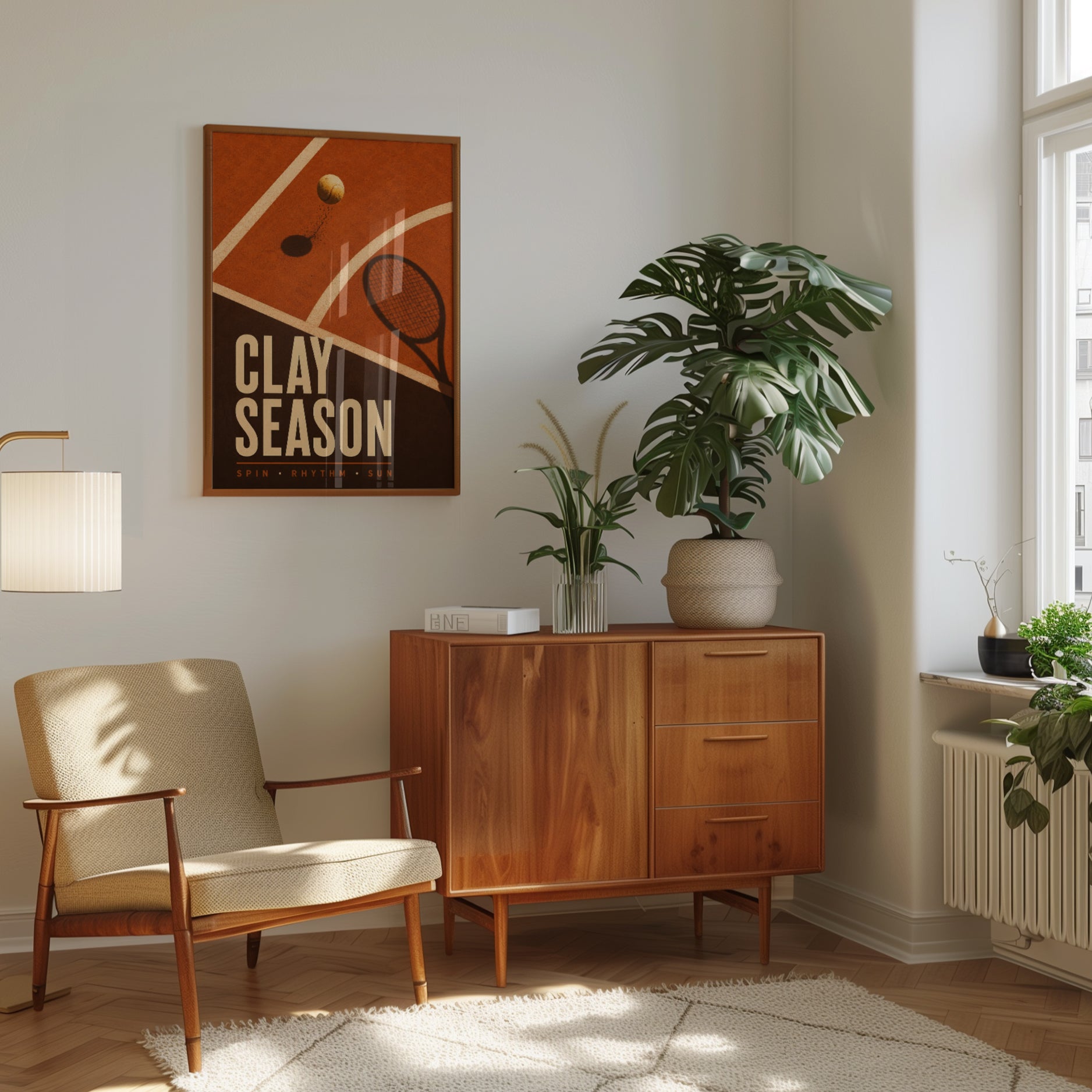 Retro Tennis Poster Print - interior