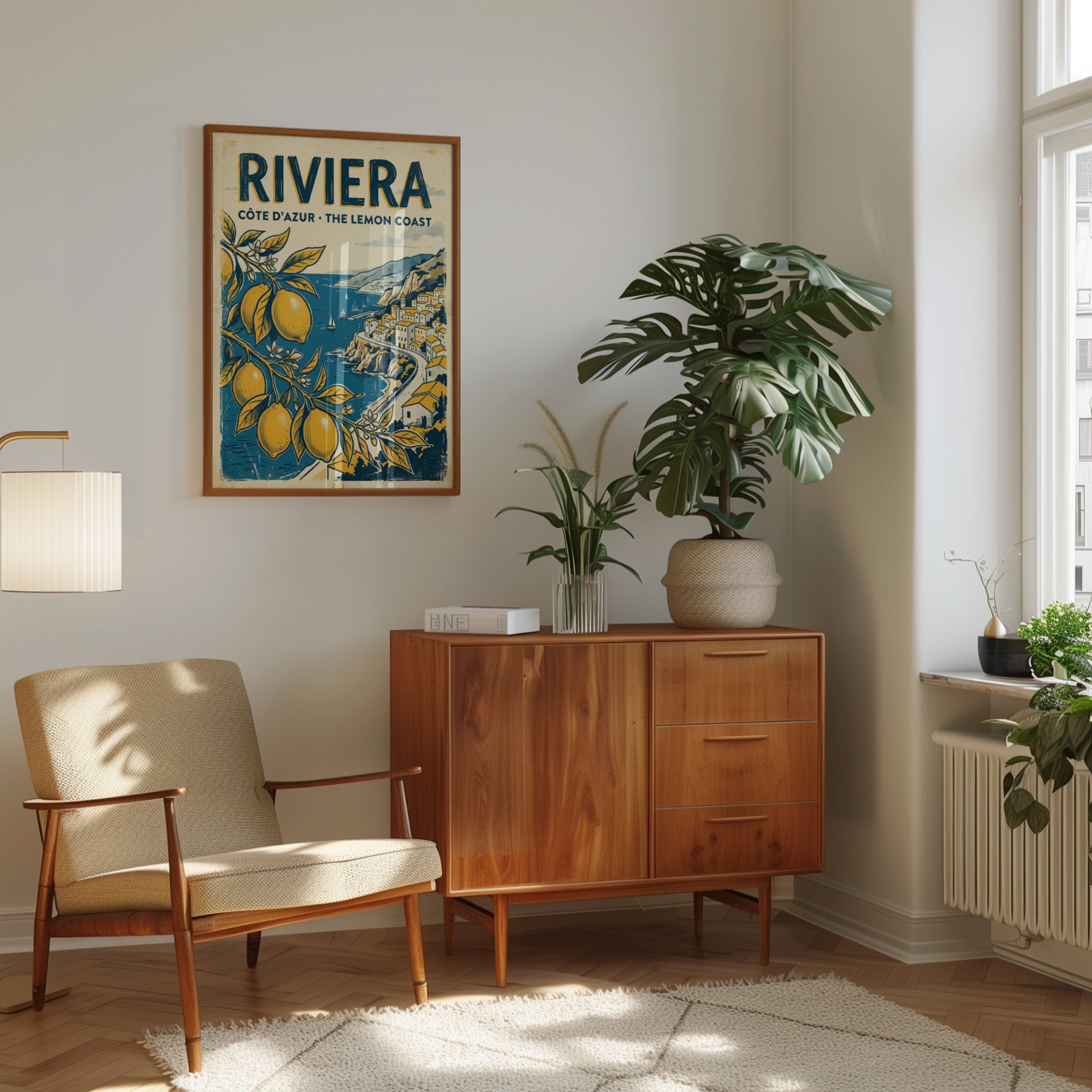 Riviera Travel Poster Print — Vintage Côte d'Azur Lemon Coast - interior