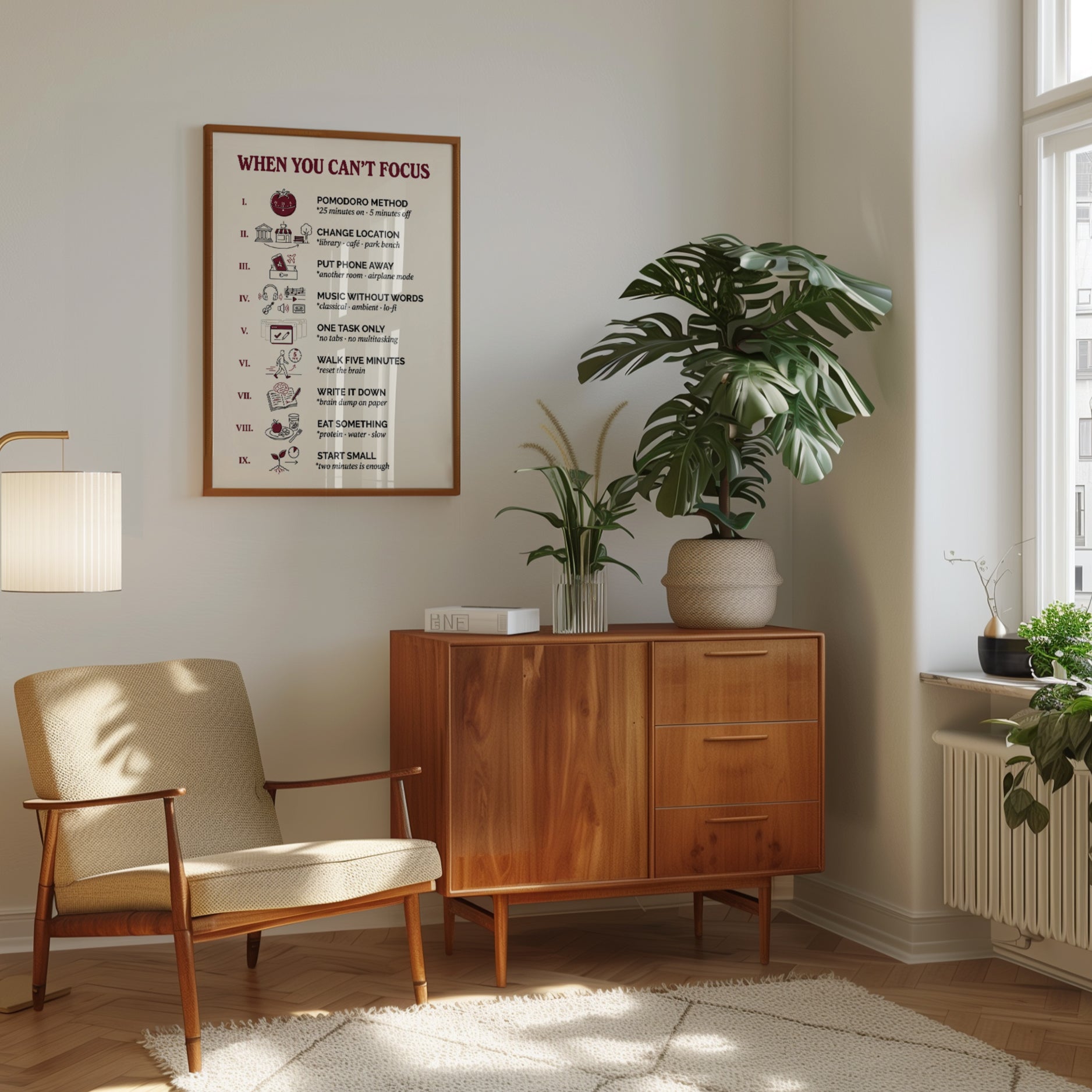 Pomodoro Method Focus Poster - interior