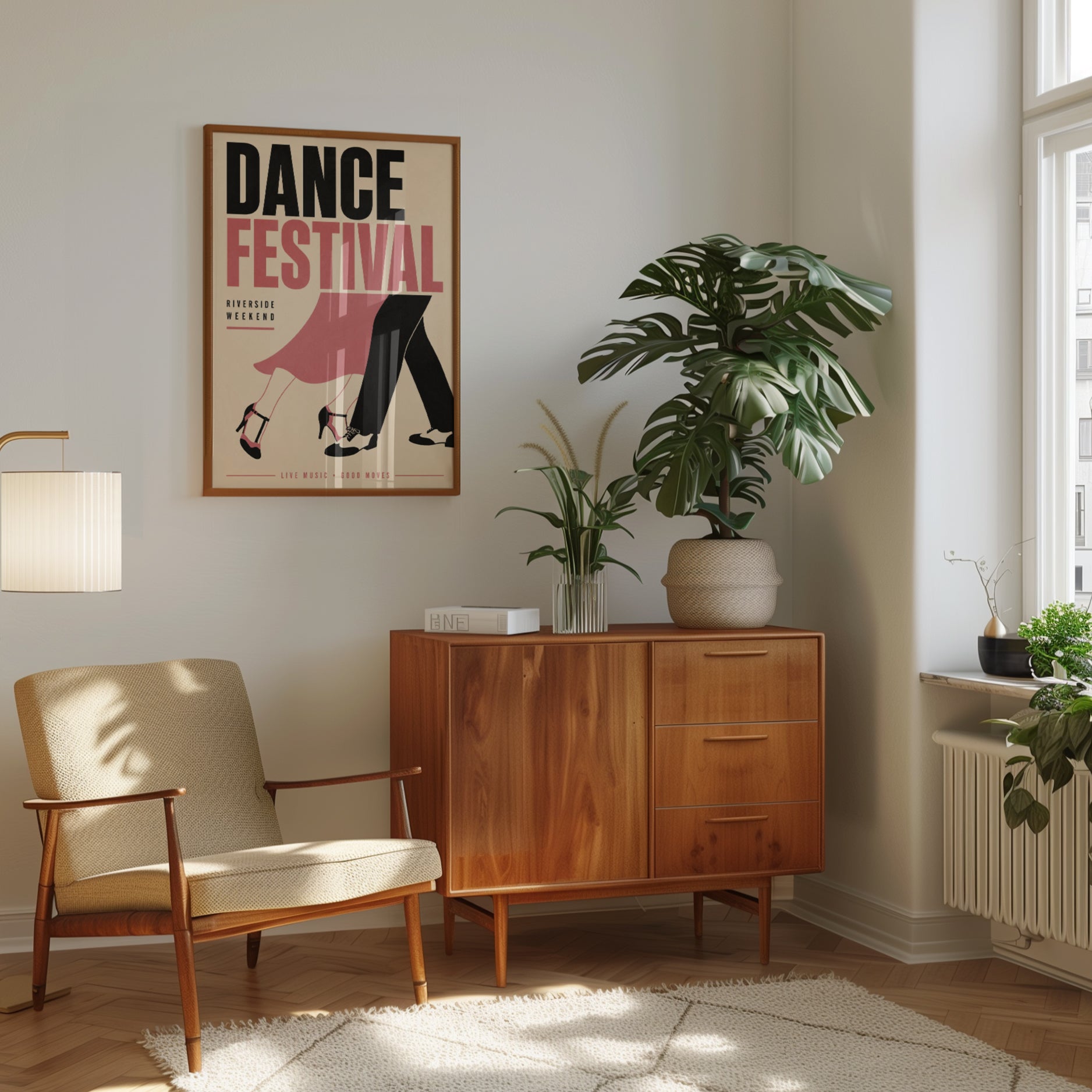 Dance Festival Poster: Retro Mid-Century Modern Wall Art - interior