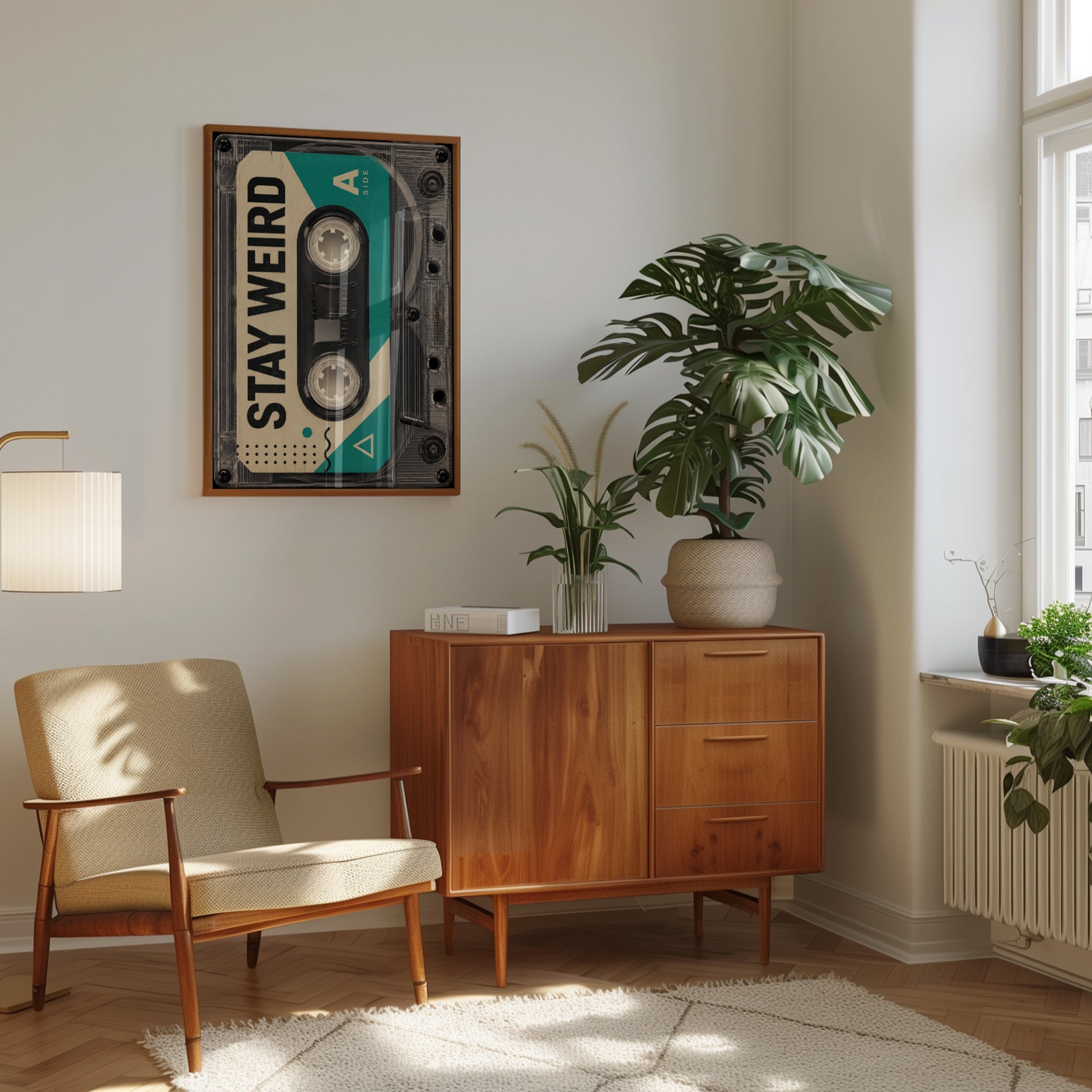 Retro Cassette Tape Wall Art - interior