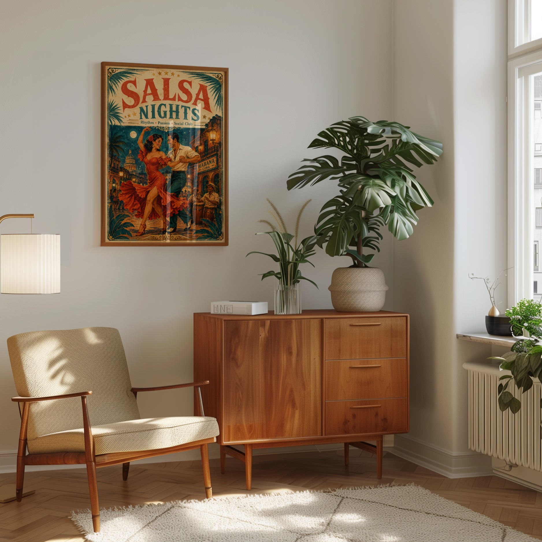 Salsa Dancing Poster – Havana Cuba Wall Art - interior